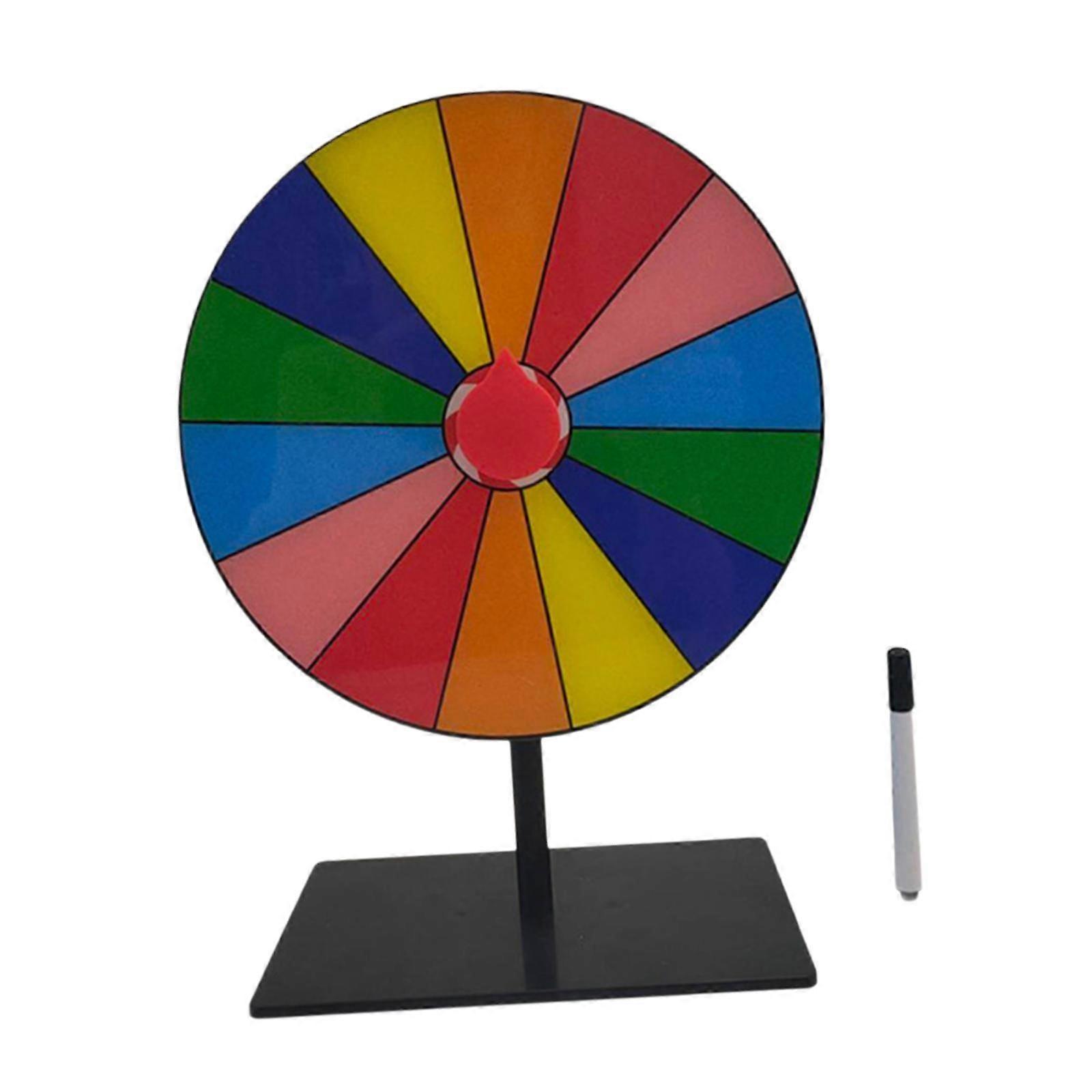Tabletop Prize Turntable Set Fortune Wheel with Erasable Pen Smooth Surface