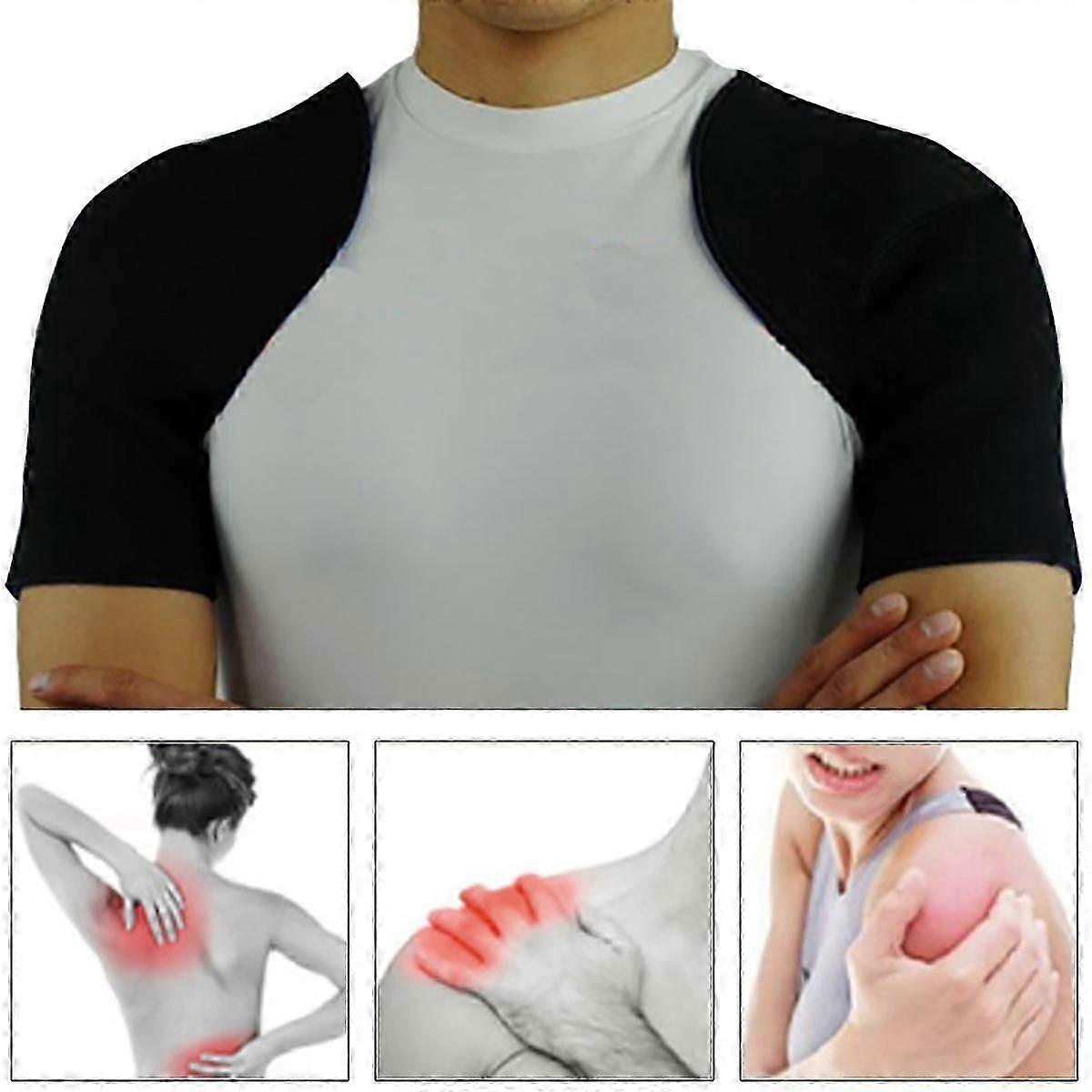 Double Shoulder Back Support Brace Injury Arthritis Pain Relief Strap