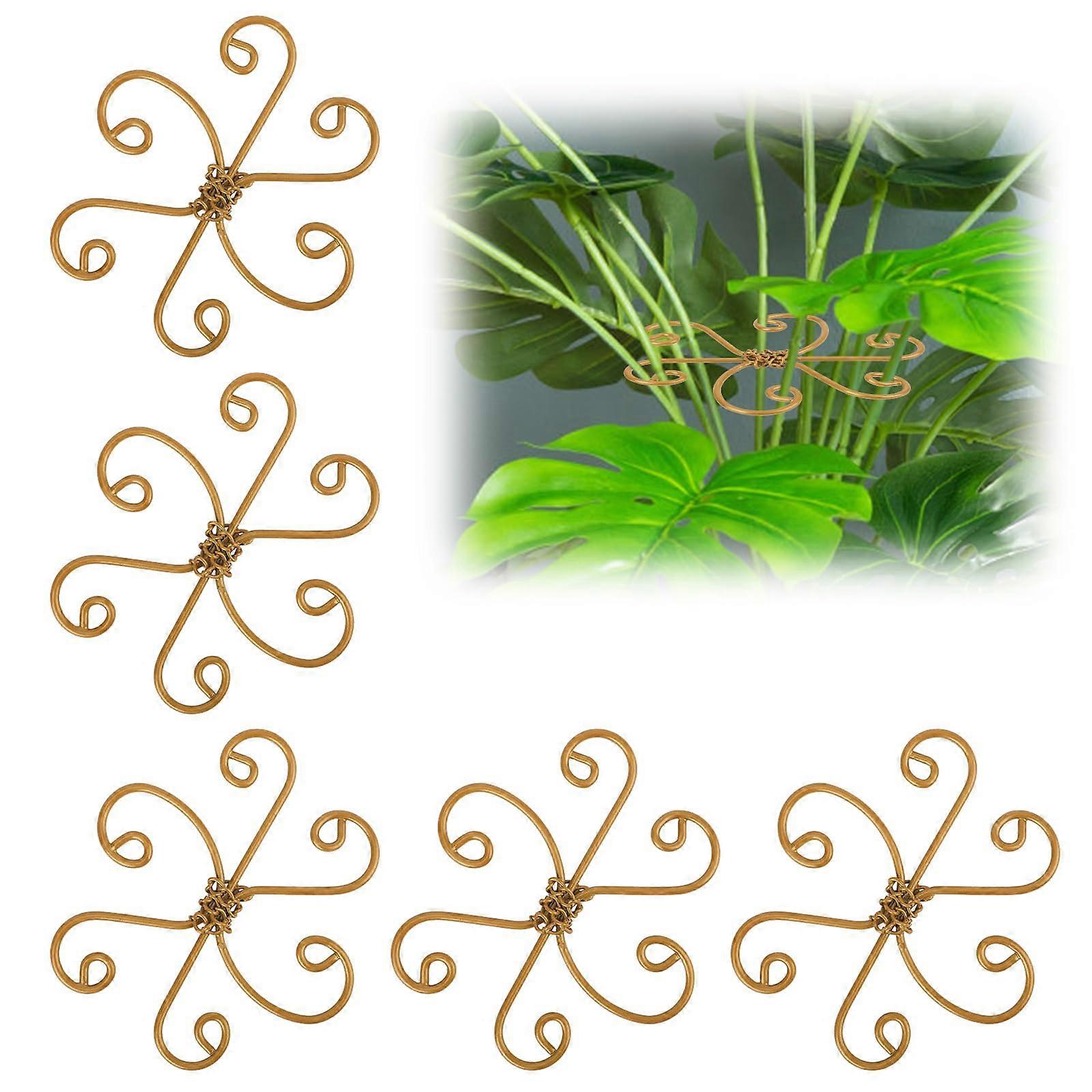 Plant Trunk Support 5-Pack, Metal Plant Trunk Holder, Reusable Climbing Frame for Flower Plants, Trellis With Hooks