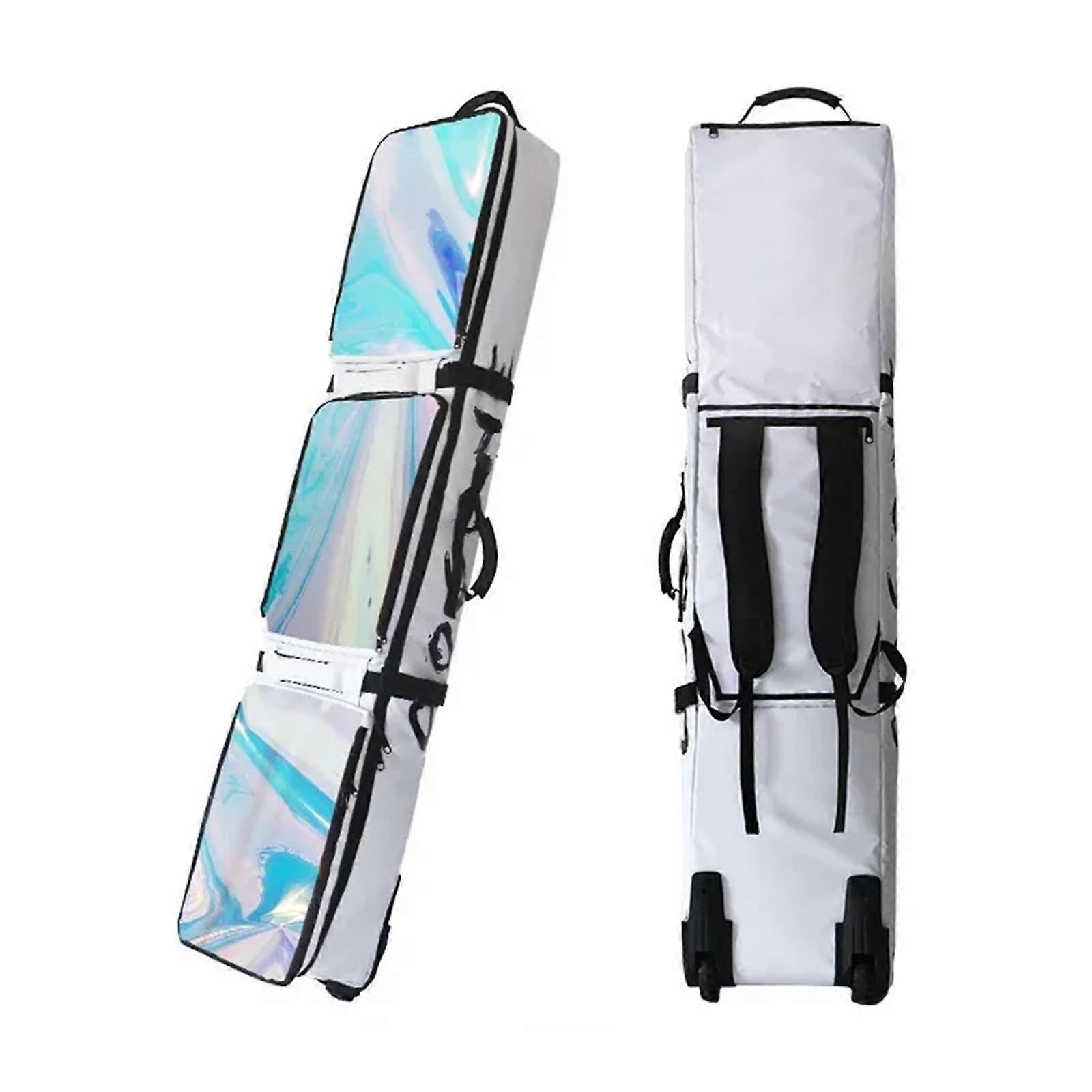 Snowboard Bag, Snowboard Bag, Padded, Aluminium Foil Ski Boot Backpack with Wheels (White)