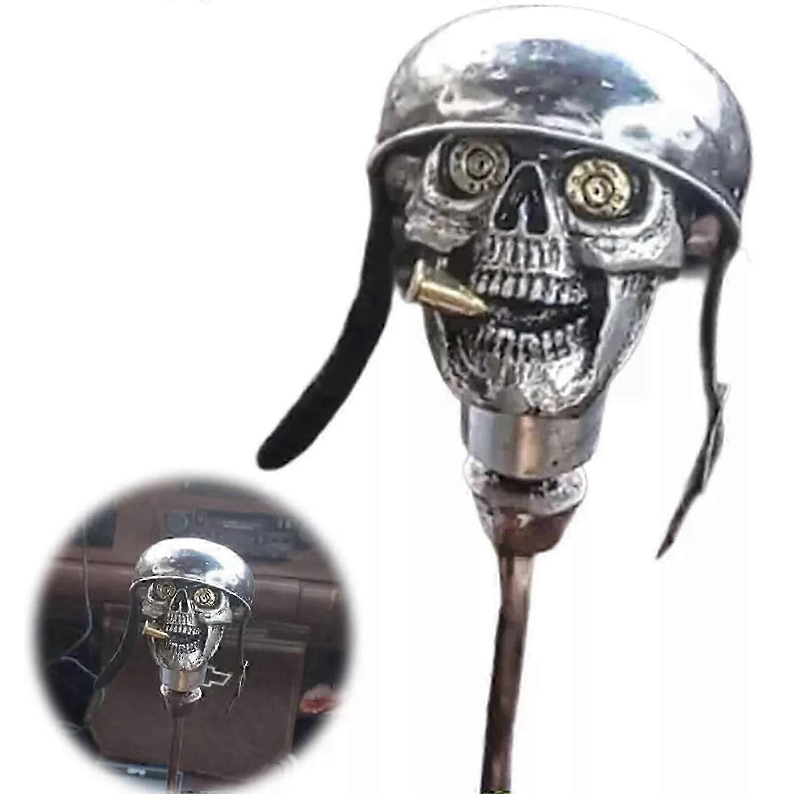 Manopla de câmbio de manopla de câmbio de carro artesanal com design de crânio de soldado diabo para transmissão manual