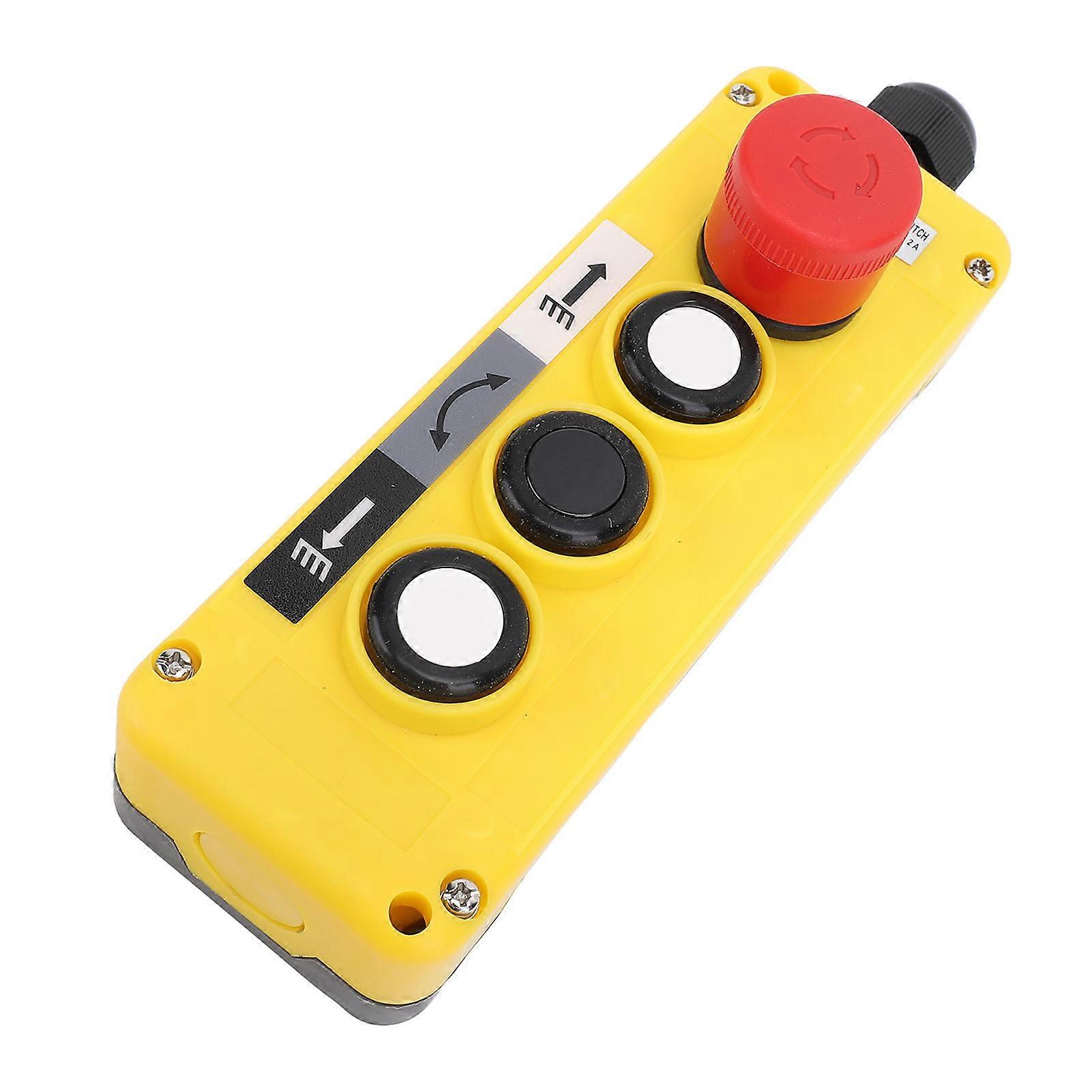 Crane Hoist Contro Water Proof 3 Keys Industrial UP Down Hoist Crane Push Button Switch with Emergency Stop 