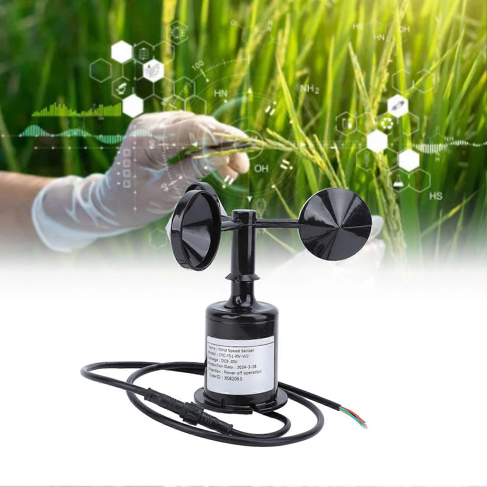Wind Speed Sensor Professional High Accuracy 3 Cups Wind Speed Sensor Anemometer for Industry Agriculture 9‑30V 