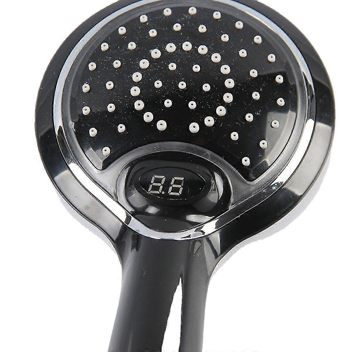 Adjustable LED Shower Head with Digital Display - Handheld Design for Bathroom Use, Features Variable Water Flow Speed