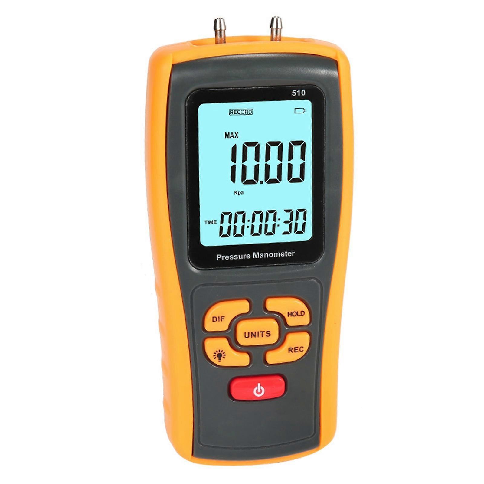 Easy Carry Digital Differential Pressure Sensors Professional Air Pressure Meter Suitable for HVAC Systems & Industrial Multicolor