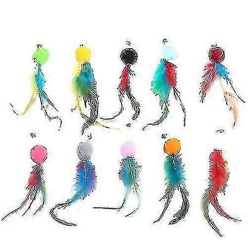 Cat Toys 10pcs Replacement Cat Feather Toy Set