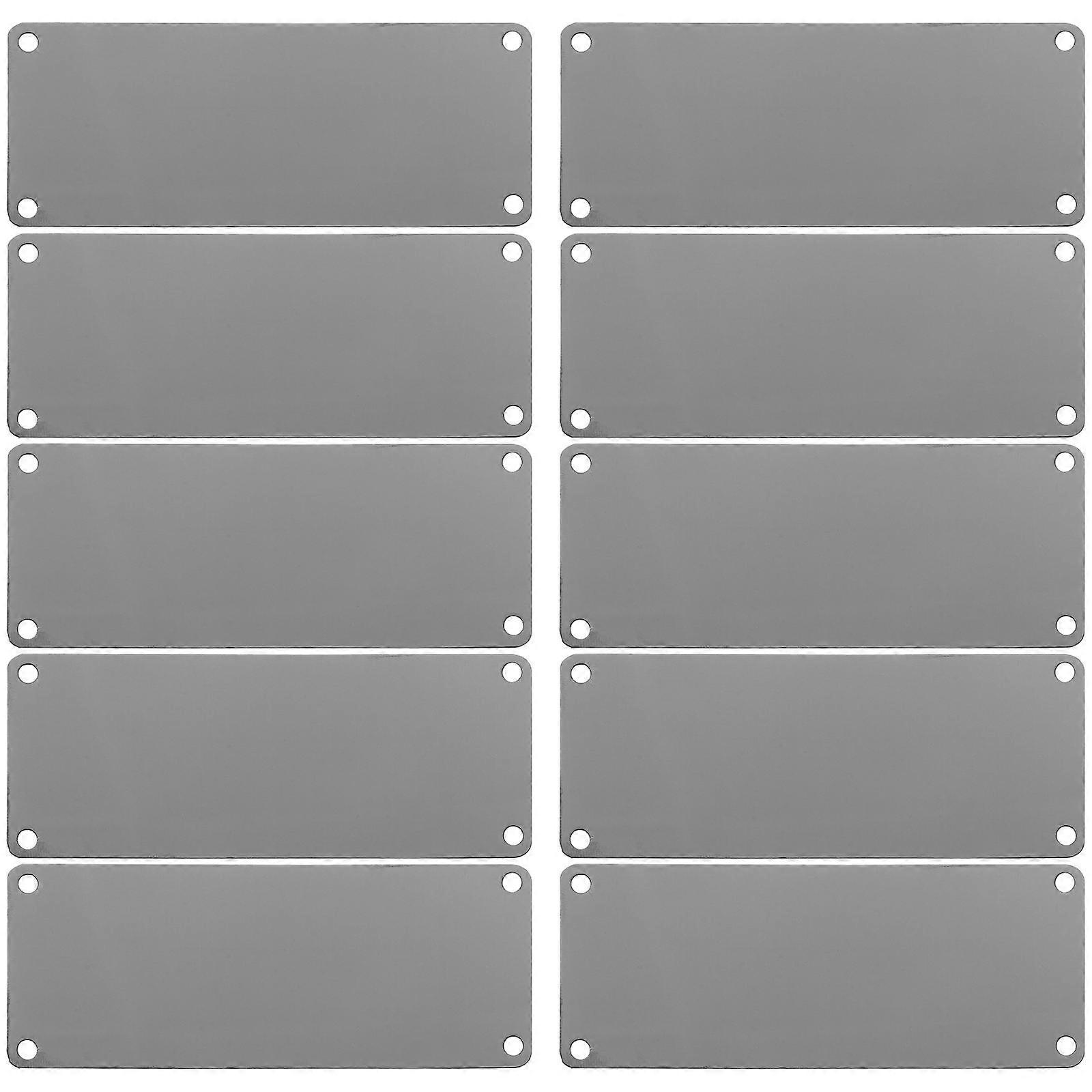 10pcs Blank Stainless Steel Metal Signs for DIY Engraving – Name Plates for Office, Home, Garden & Party Use
