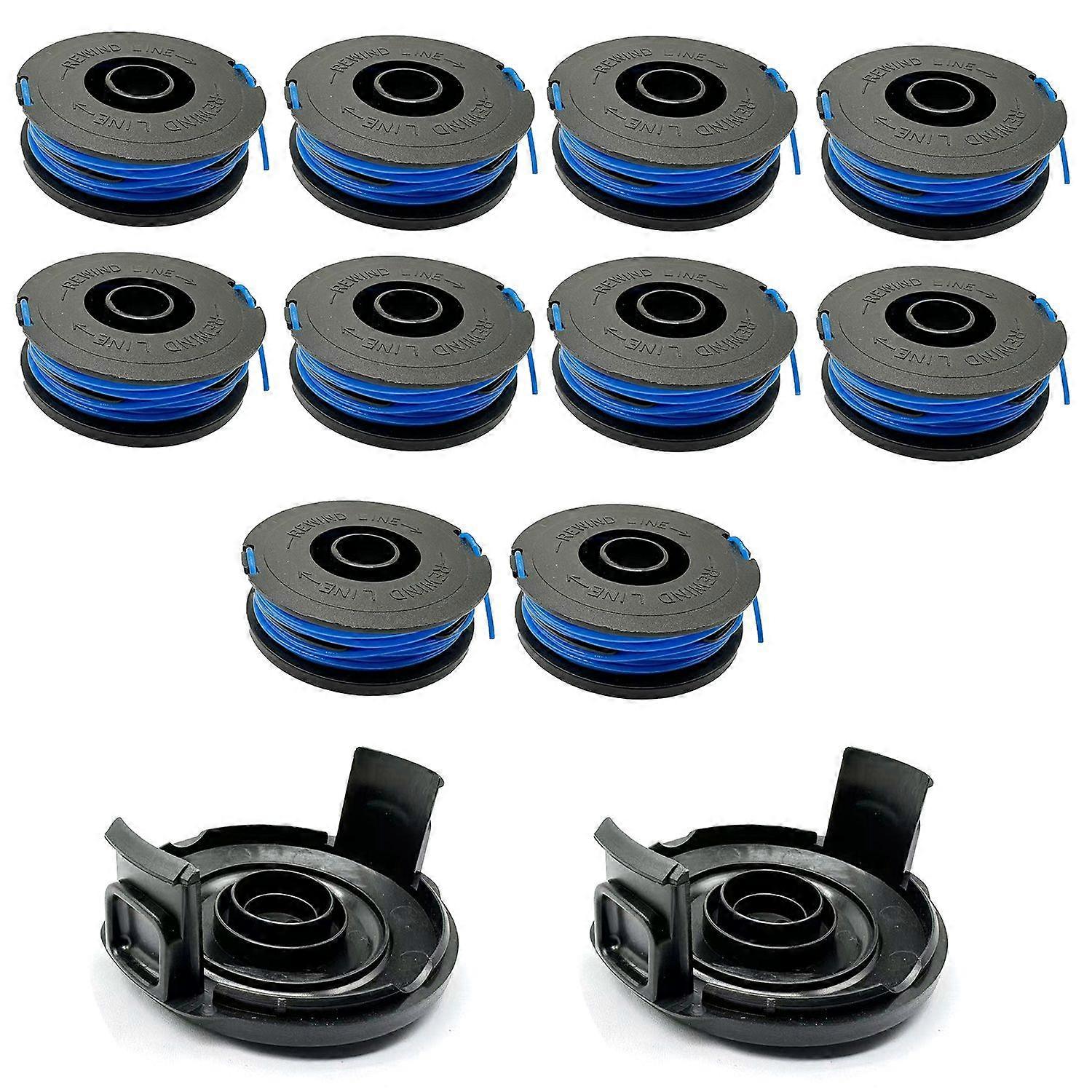RSJA-01+RSJA-01-1 For Spear & Jackson GT600 GT450 Lawn Mower 10 Replacement Spool + 2 Spool Cap