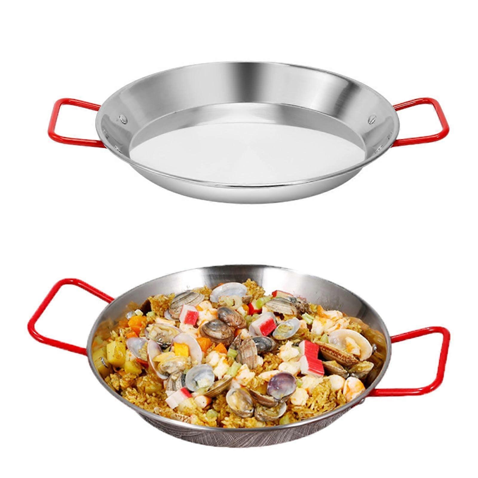 Stainless Steel Double Handle Frying Pan, Non-Stick Cookware for Seafood, Even Heat Distribution, Versatile Kitchen Tool
