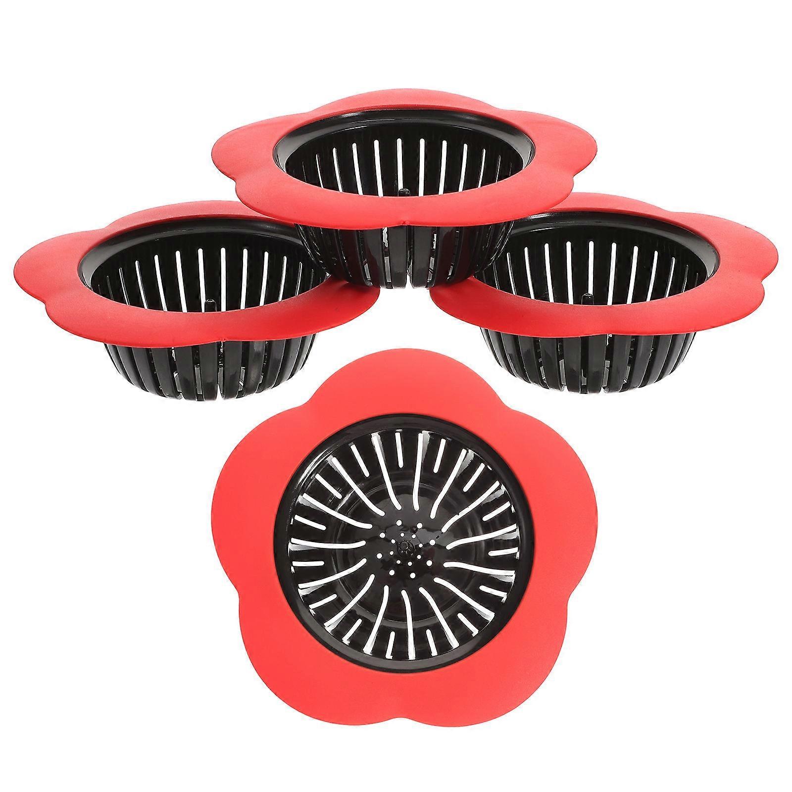 Sink Food Strainer PP Material Square Shape 11x11cm 4Set