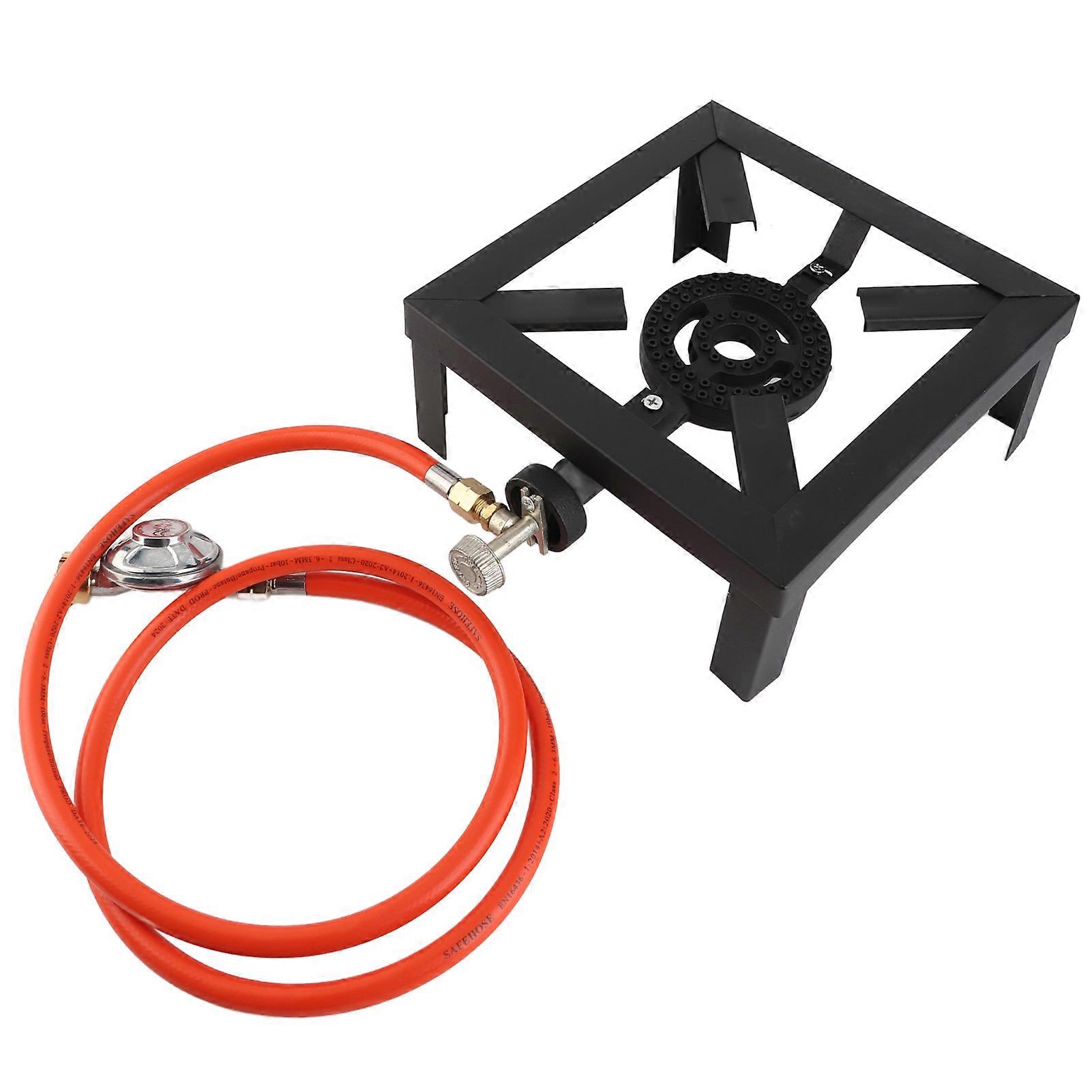 BACOENG Réchaud Gaz Camping 10 KW – Pieds Amovibles, Tuyau 1,5 M + Détendeur 50 Mbar, Flamme Puissante Et Réglable