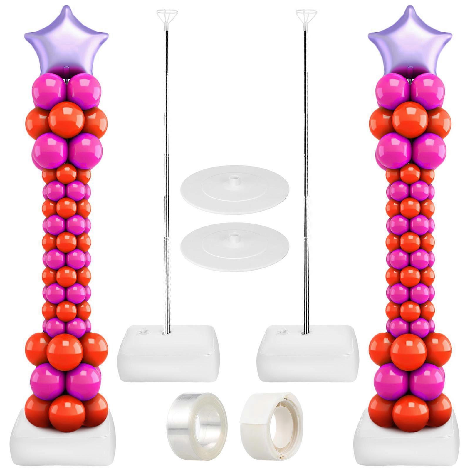 Pillars Column Stand Kit Floor Column Stand Adjustable Poles with Bases Stable Design 24.00X24.00X0.30CM 1Set