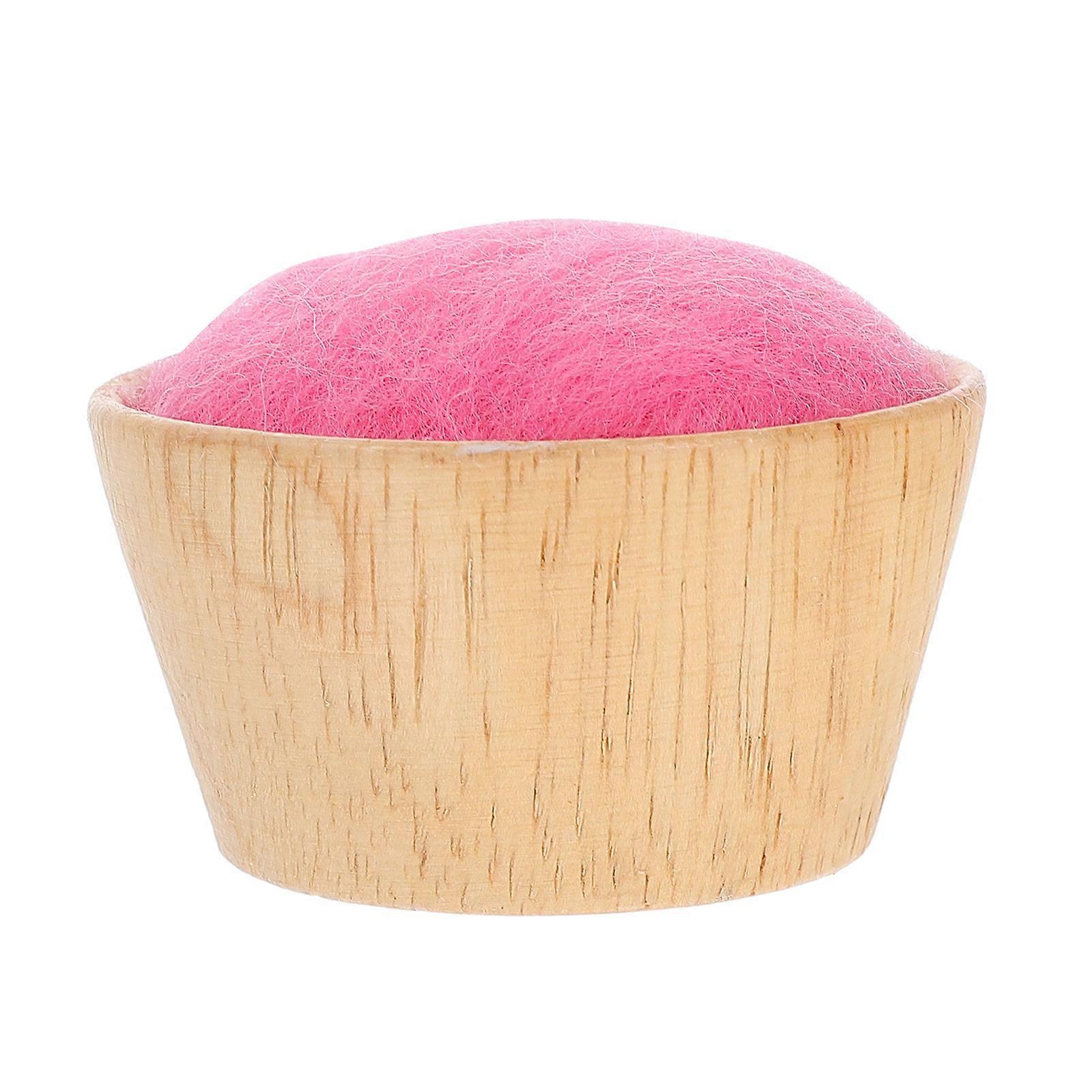 Wool Ball Pin Cushion with Wooden Base – Durable Needle Organizer for Sewing, Crafting & Home Use, Versatile Storage Tool for Pins & Needles,