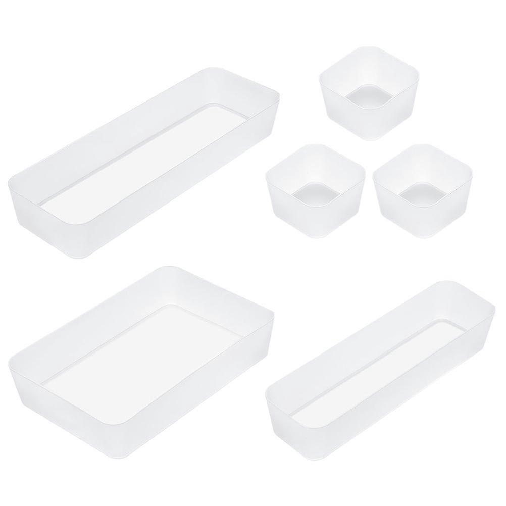 Desk Drawer Storage Box Transparent Plastic For Kitchen Storage Household Users 1Set