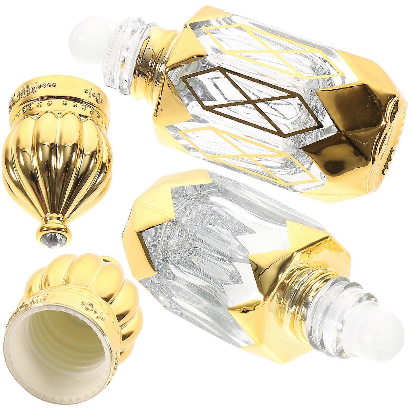 2pcs Travel Perfume Bottles Refillable Roller Mini Glass Bottles for Essential Oils Fragrance