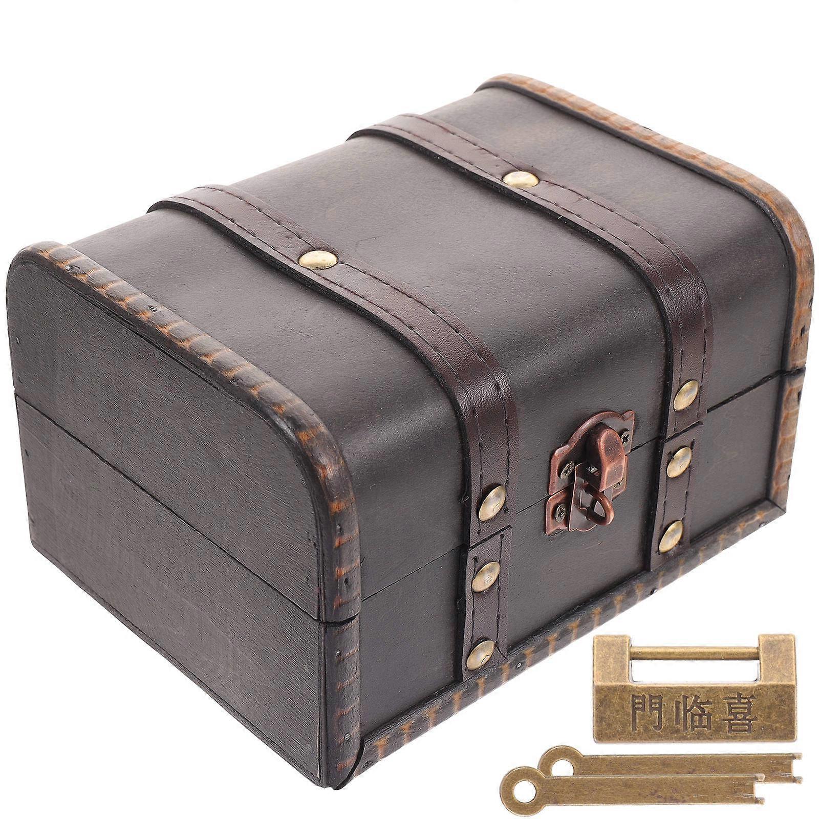 Retro Style Storage Box Pu Material Protective Function Jewelry Organizer Decorative Boxes 1Pcs