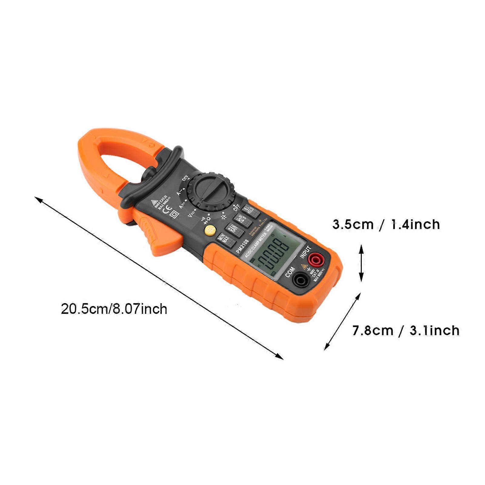 PEAKMETER PM2108 Handheld Digital Clamp Meter AC/DC Current Voltage Resistance Tester