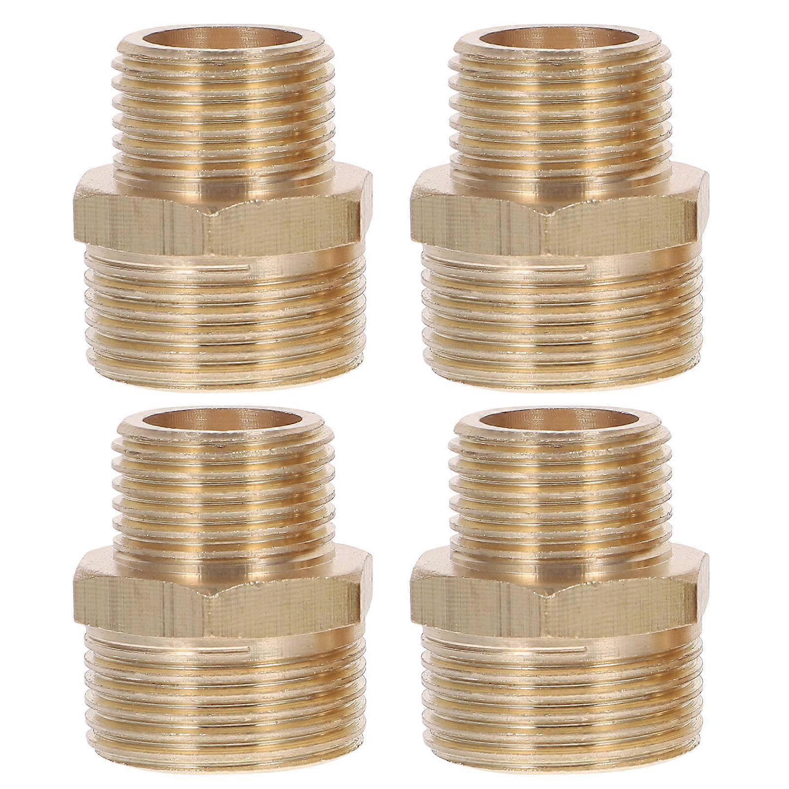 4pcs Brass Hex Bushing Hose Fitting Reducer Quick Connect Adapter for Water Pipe Tap – Corrosion Resistant Garden Hose Connector