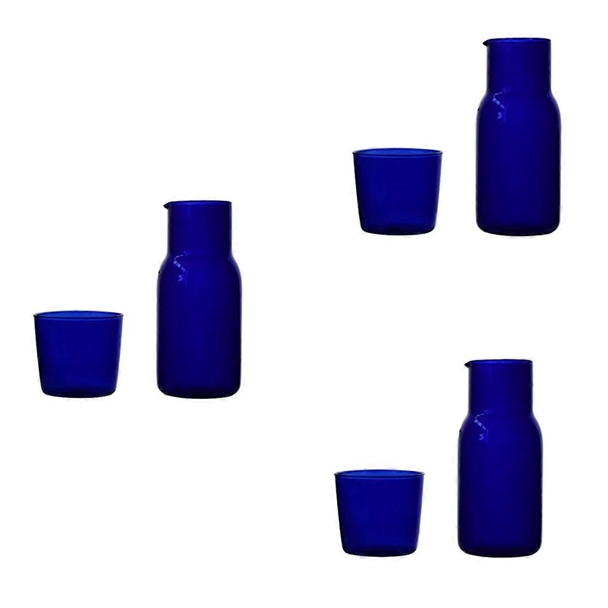 Transparent Candy Color Glass Teacup Set Simple Heat- Drinking Juice Cup with Tea Pitcher Water Bott