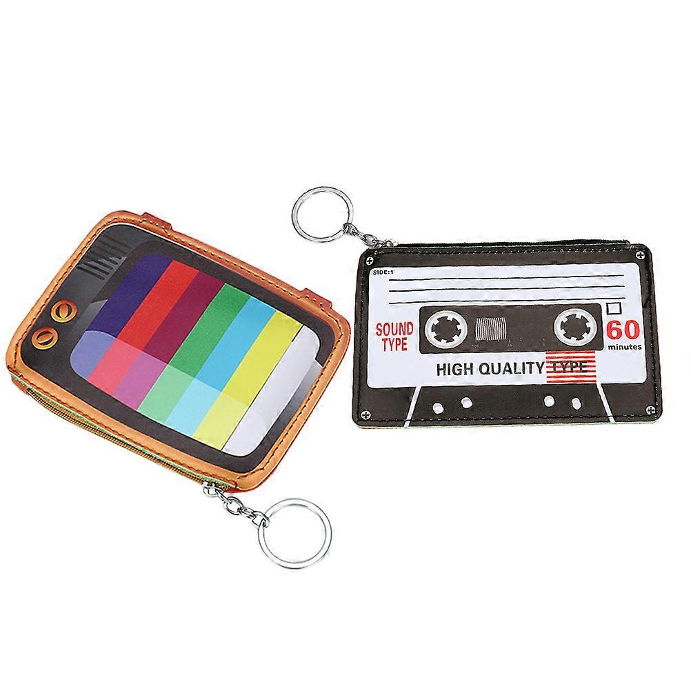 Girls Wallet Small Item Organization Cartoon Coin Purse with Key Chain Ring for Children Teens School 13 x 10 x 2cm 1PC