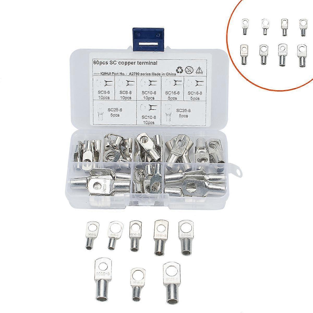 60pcs Boxed Peep Mouth Copper Terminal Combination Set