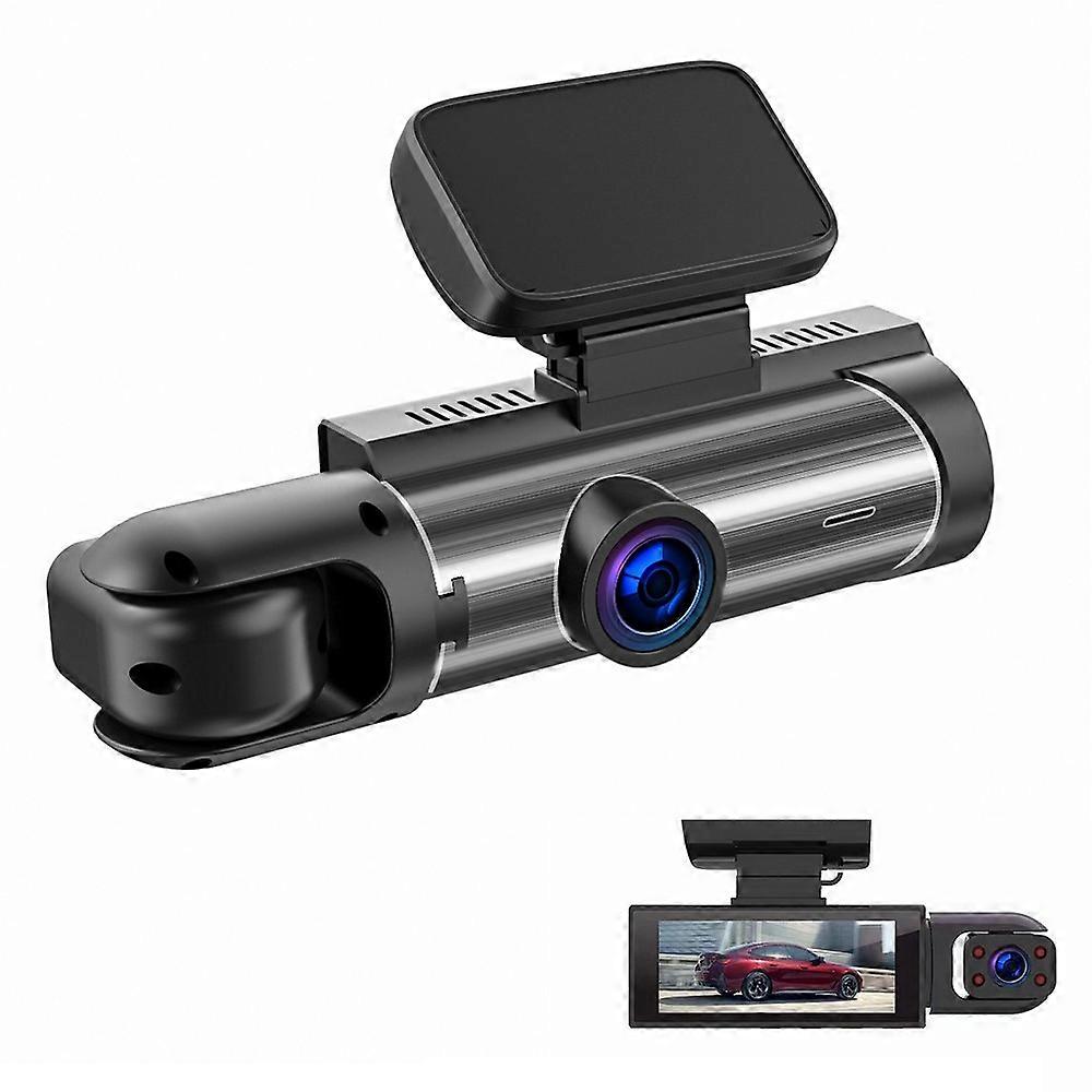 3.16 Inch IPS Screen Dual Lens Dash Cam Front and Inside Recording HD Night Vision Wide Angle Reversing Image Monitor