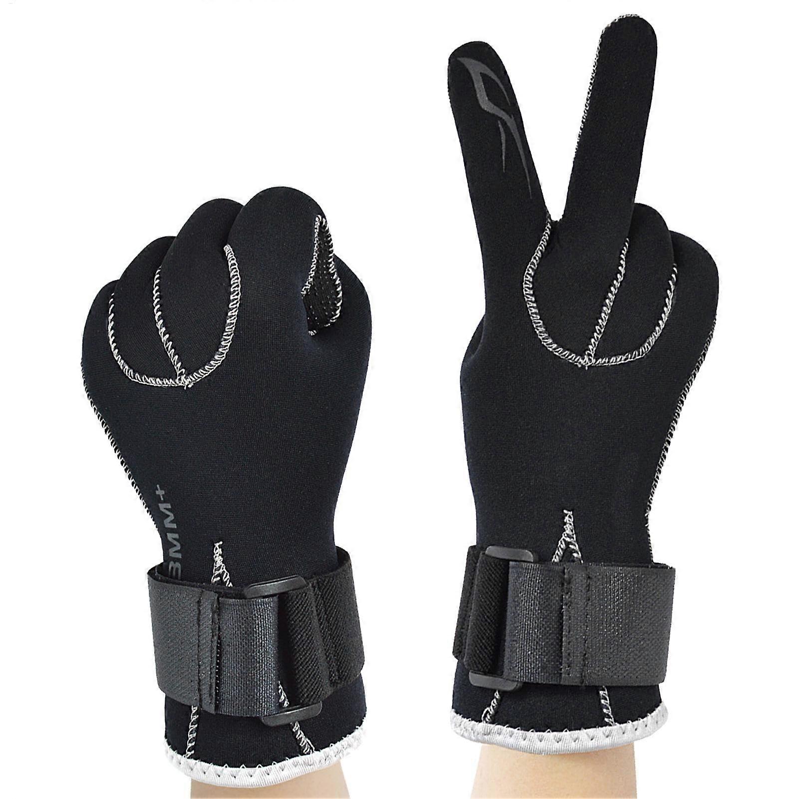 Men's Diving Gloves, Waterproof Non-Slip Fishing Gloves for Crab Fishing, Sea and Lakes, Size Medium, Neoprene Material