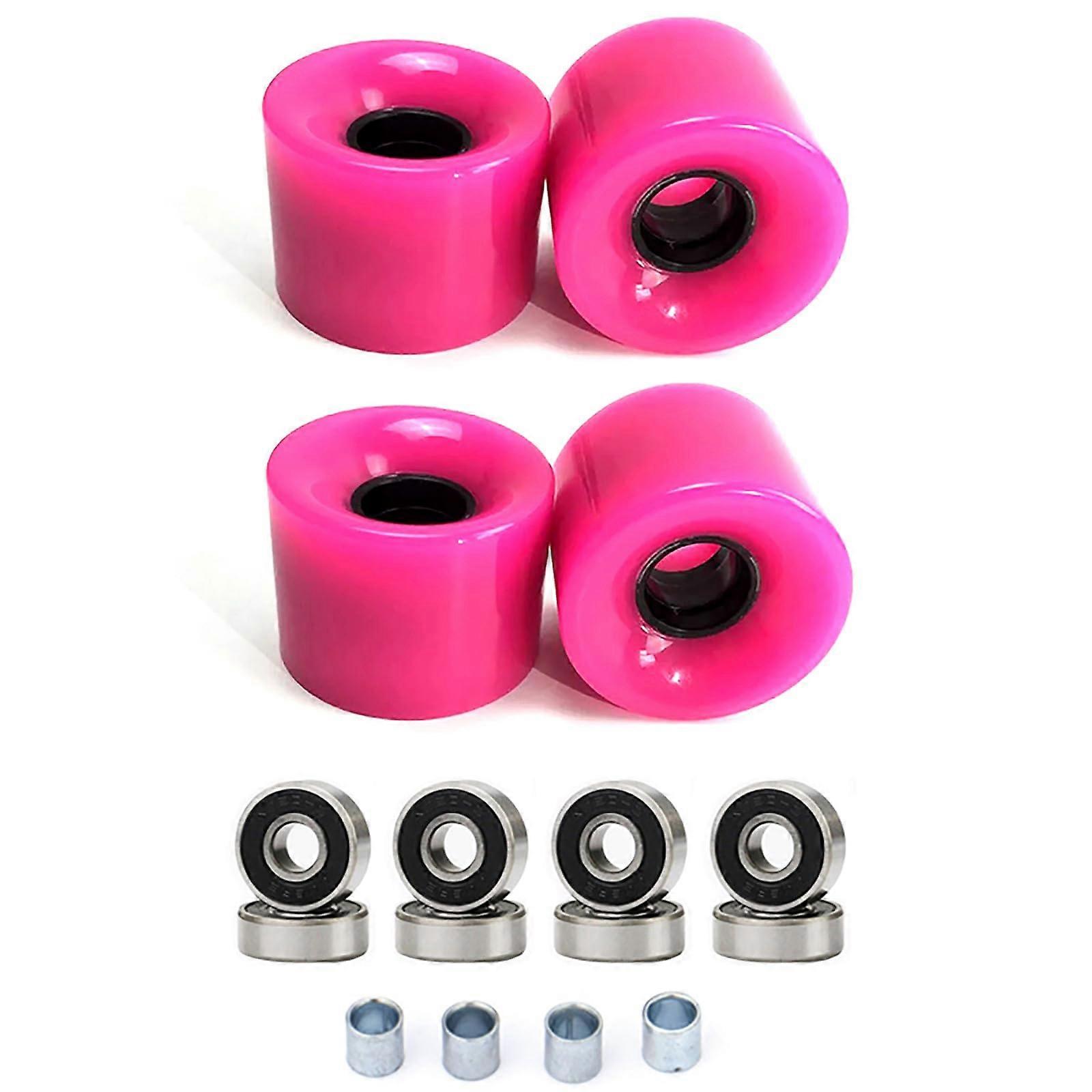 PU Longboard Wheels Set of 4, 70mm Skateboard Replacement Wheels, Durable Polyurethane Material, Compatible with Longboards