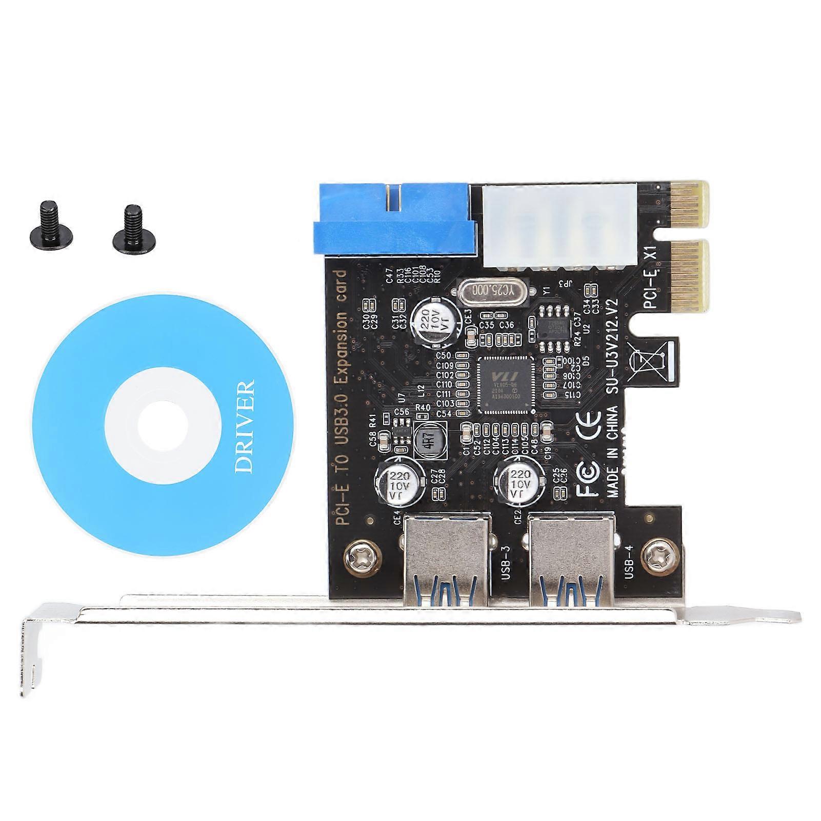 USB3.0 بطاقة التوسع 2 منفذ 19 دبوس 4P PCIE إلى USB3.0 توسيع بطاقة تحكم محول بطاقة