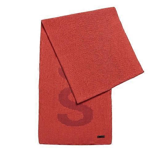 Boss Logo Cotton Blend Structured Scarf