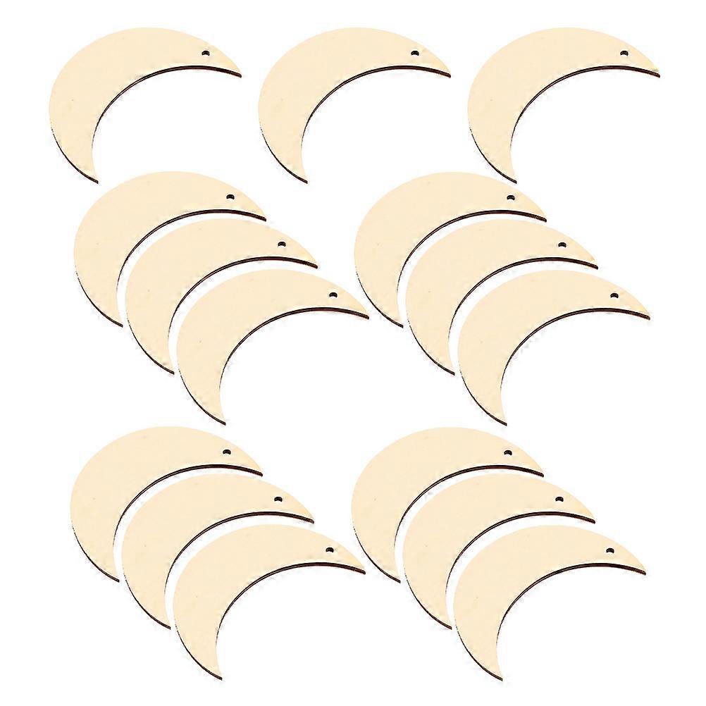 Unpainted Natural Wood Slice Moon Shape Diy Projects for Crafting and Decorating Home Decor All Ages 15Pcs