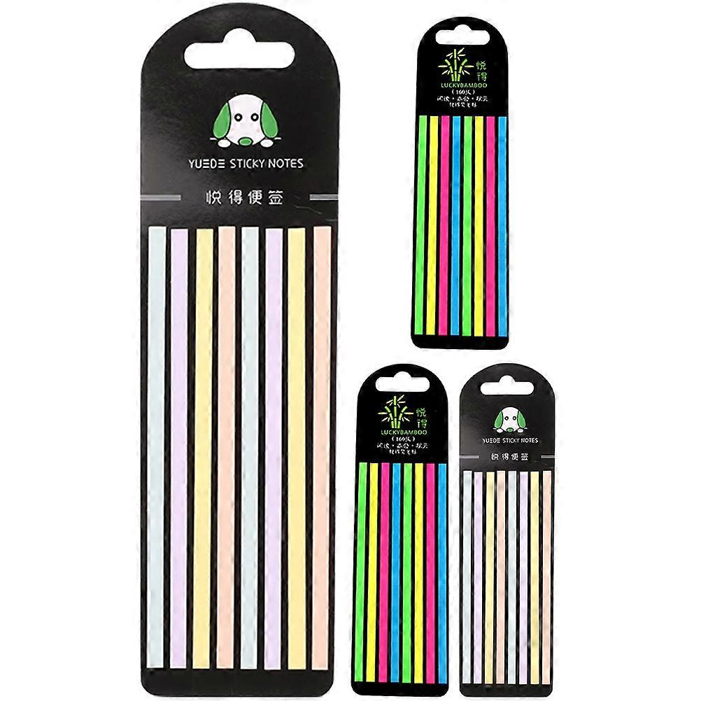 Fluorescent Bookmarks Fine Reading Strips for Decor with 4 Boxes