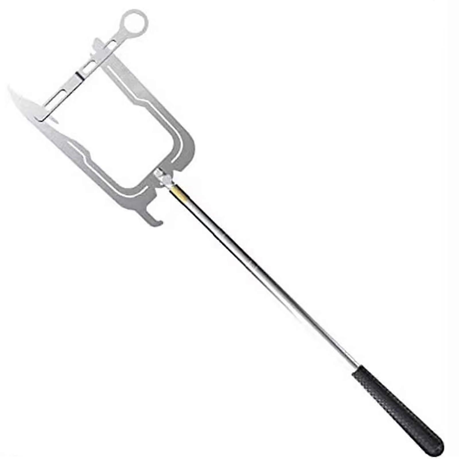 Telescopic Multi-Purpose Stainless Steel Dock Hook, U-Shaped Boat Hook for Long-Distance Threaders, 1.5m, for Indoor and Outdoor