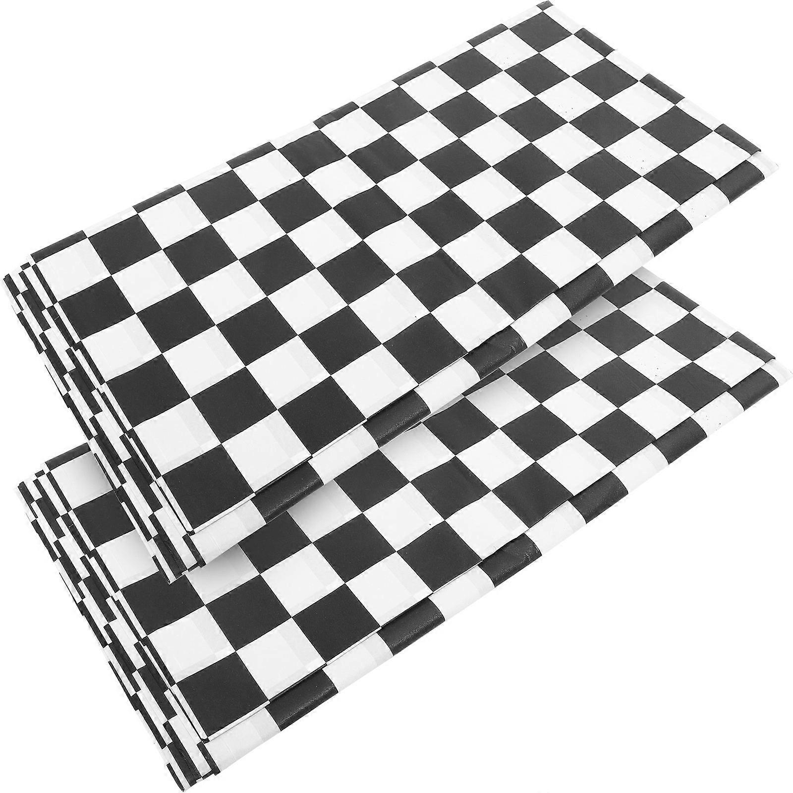 Birthday Tablecloth Multi-Purpose Tablecloth Rectangular Dining Table Cloth Black 137X274CM Plastic 2Pcs