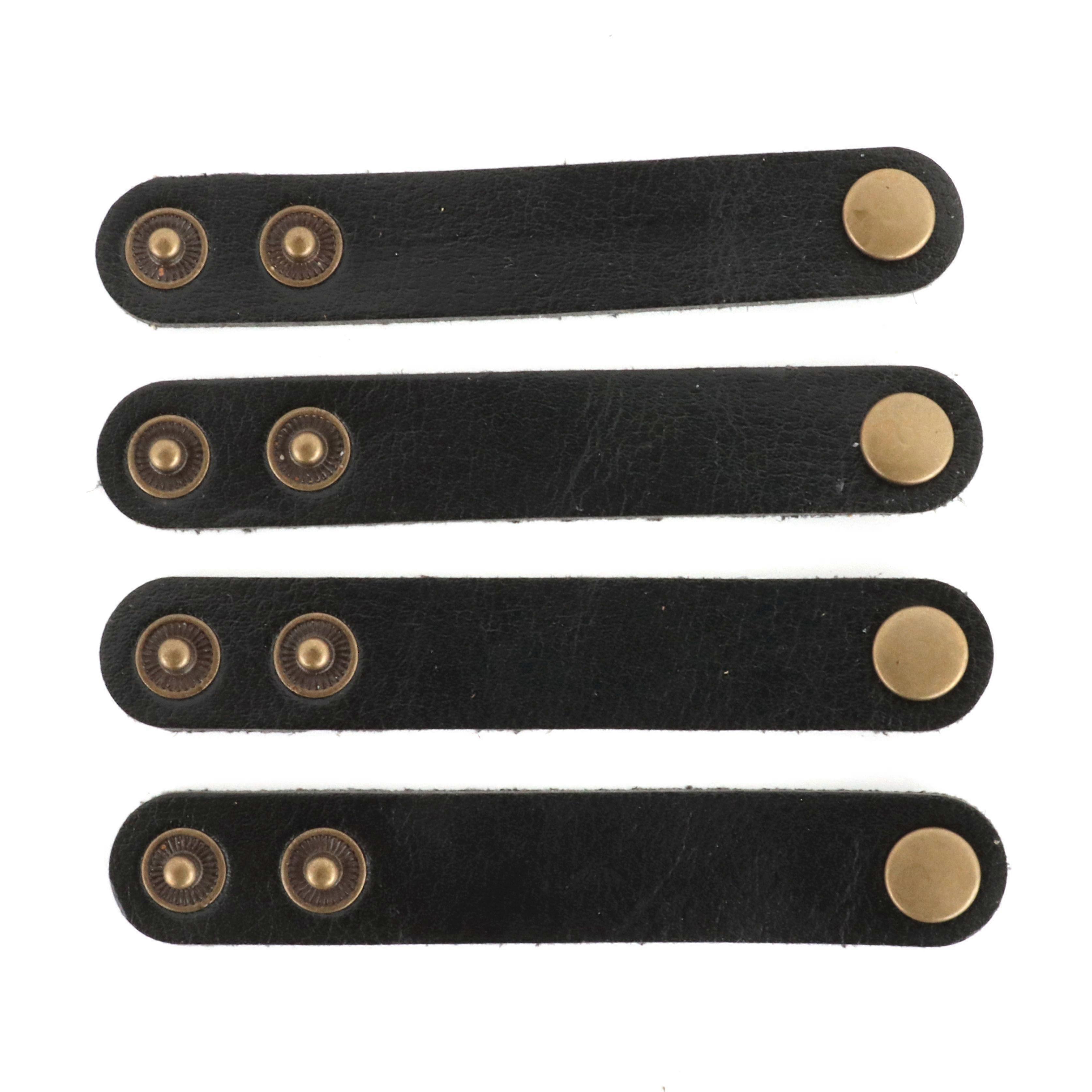 Motorcycle modification decorative line finishing hub vintage leather tie strap button fixing loop cable tie