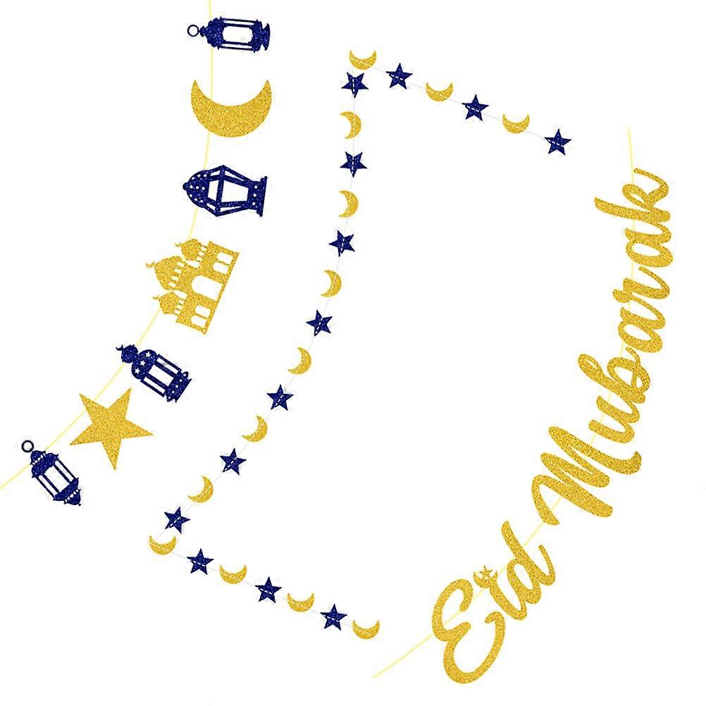 Eid Mubarak Backdrop Banner Party Hosts Eid Mubarak Themed Design 3Pcs