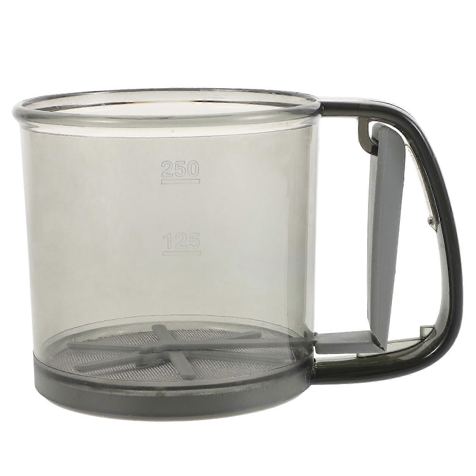 Sifter For Powdered Sugar Flour Sifter With Hand Press Fine Mesh Strainer Baking Cakes Kitchen Use Gray 1Set