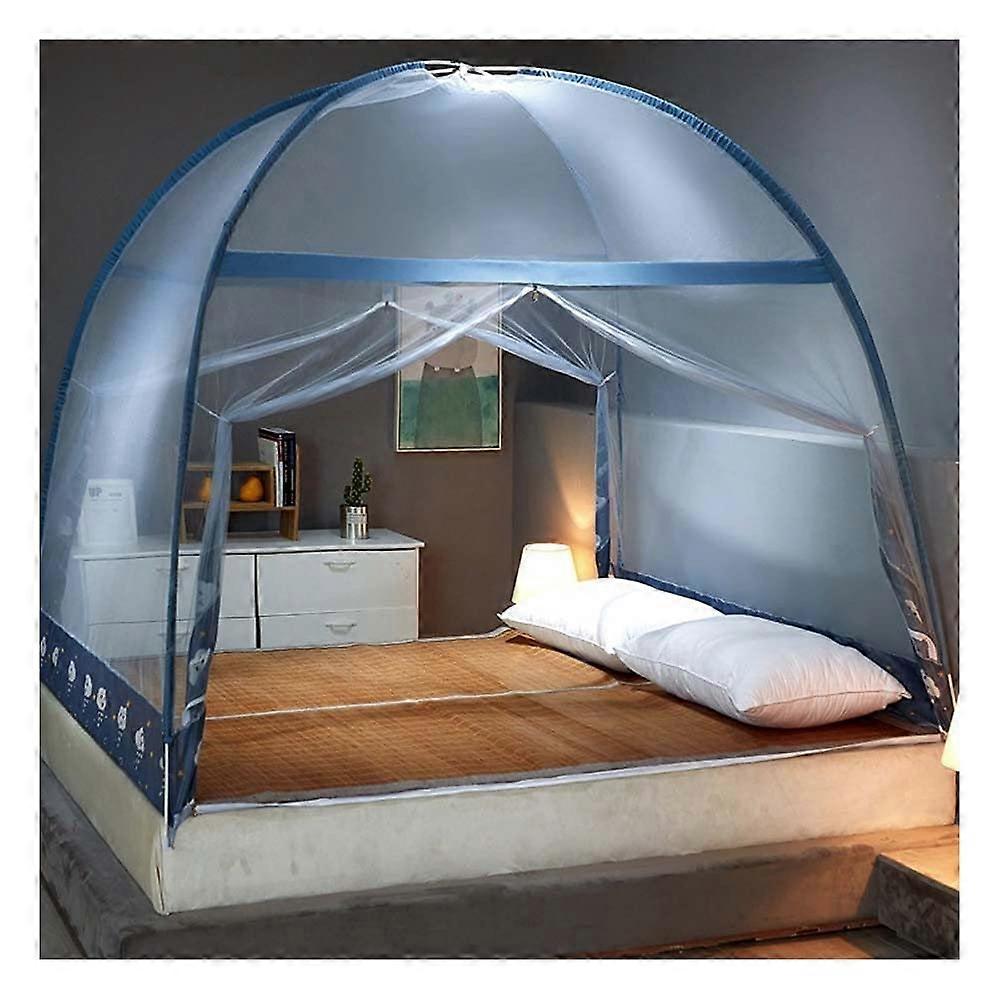 Pop-Up-Moskitonetz 150x200 cm Portable Bed Mosquito Net Tent With Three Doors And Zipper, Easy Install