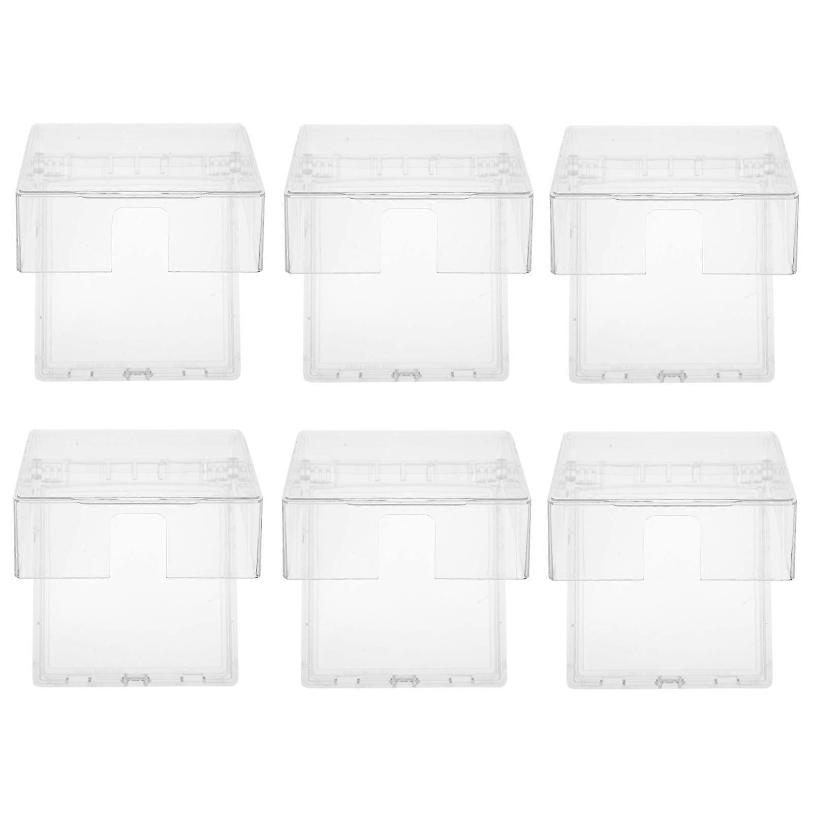 Socket Protective Case Waterproof Box Wall Switch Socket Panel For Bathroom Square Transparent 6Pcs
