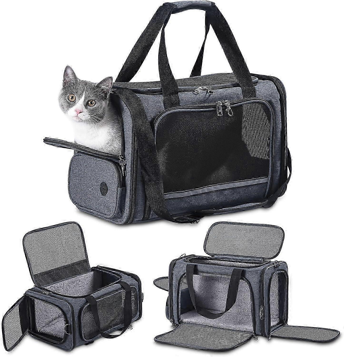 unbrand Cat Carrier Pet Travel Carrier by Airplane Approved Under seat TSA Airline Approved Soft-Sid