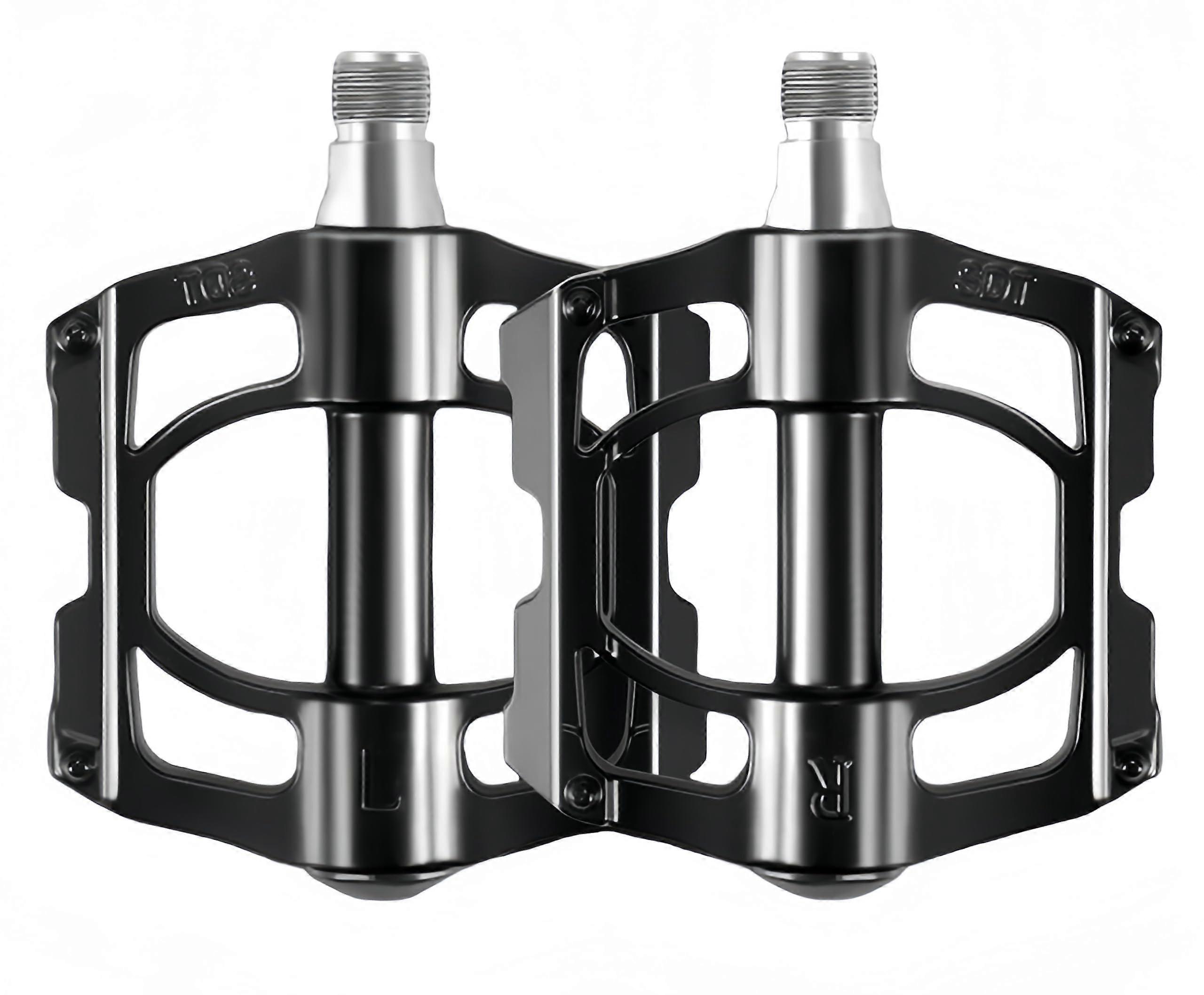 Pedals Mountain Bike, Bicycle Pedals Mountain Bike, 9/16 Inch MTB Pedals, Aluminium Alloy, 4 Bearings, Lightweight and Wide Flat Platform Pedal