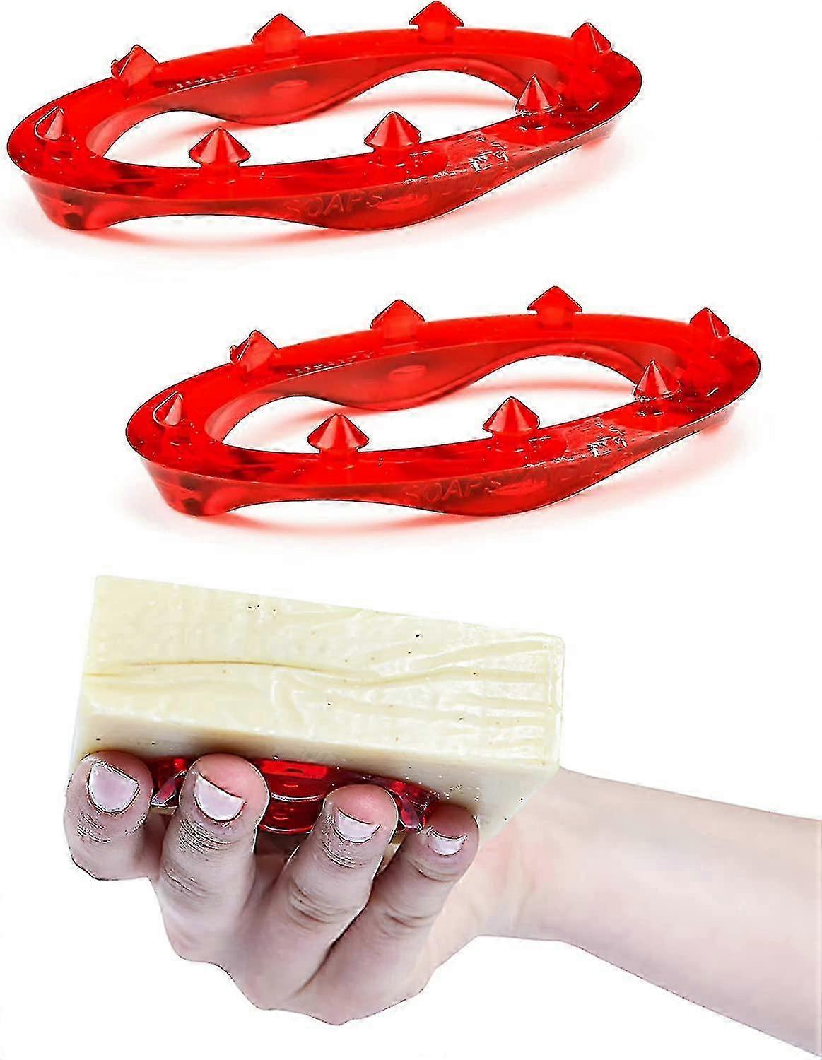 2 Pack Bar Soap Grip No Mess Soap Holder Suitable for Bath and Showers Rose Red