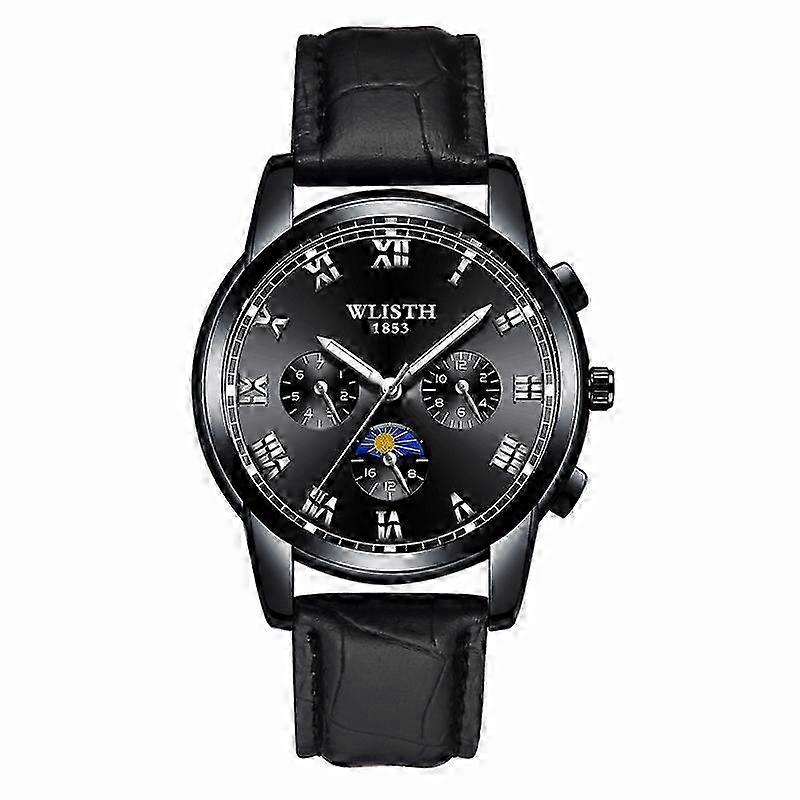 Men's Luminous Quartz Watch with 3 Decorative Small Dials, Suitable for Business Use