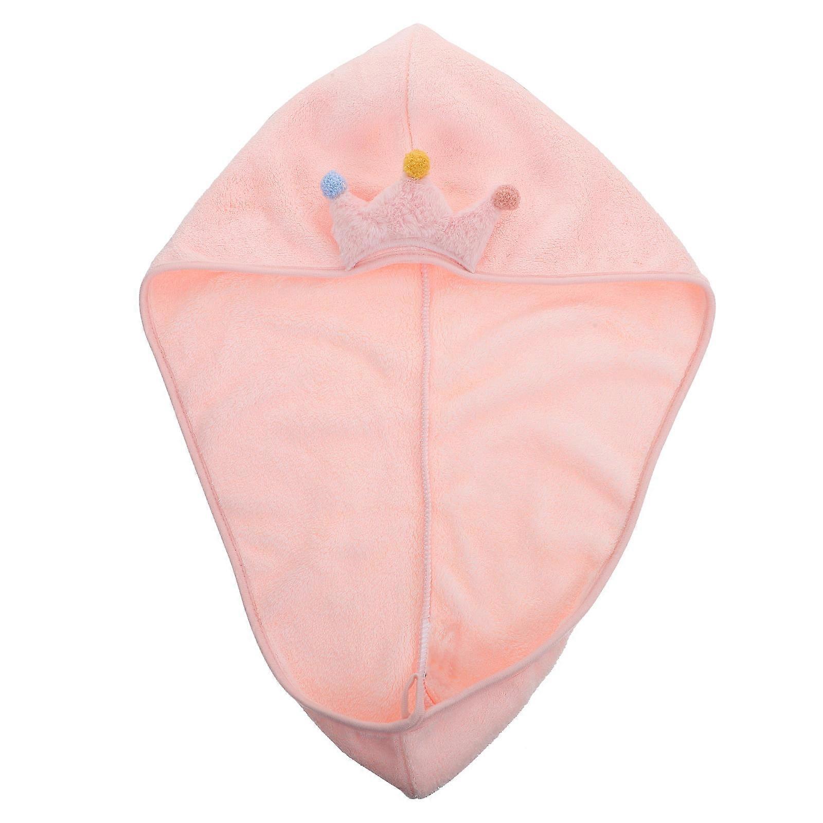 Water Absorbent Hair Drying Hat Pink Simple and Practical Daily Use 1Pcs
