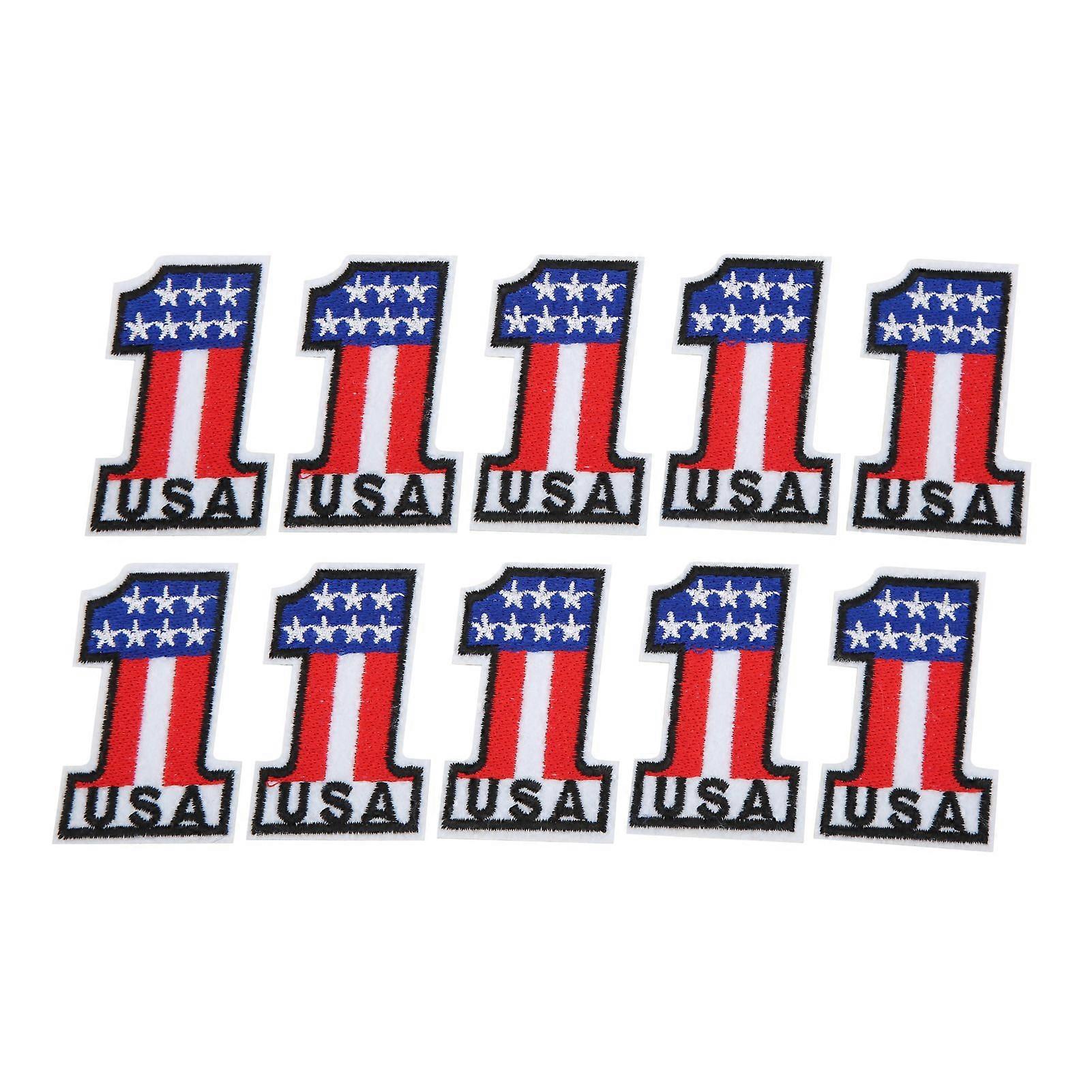 2025 Dernier Modèle 10Pcs Fer À Repasser Patches Numéro 1 Design Coton Premium
