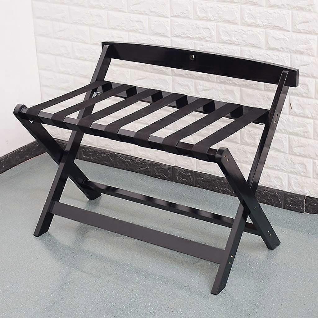 収納ラック スーツケーススタンド 木製パニエラック 80×50×65cm ナイロンストラップ7本付き ホテルやゲストハウス 旅行者用パニエラック Ref: 9894