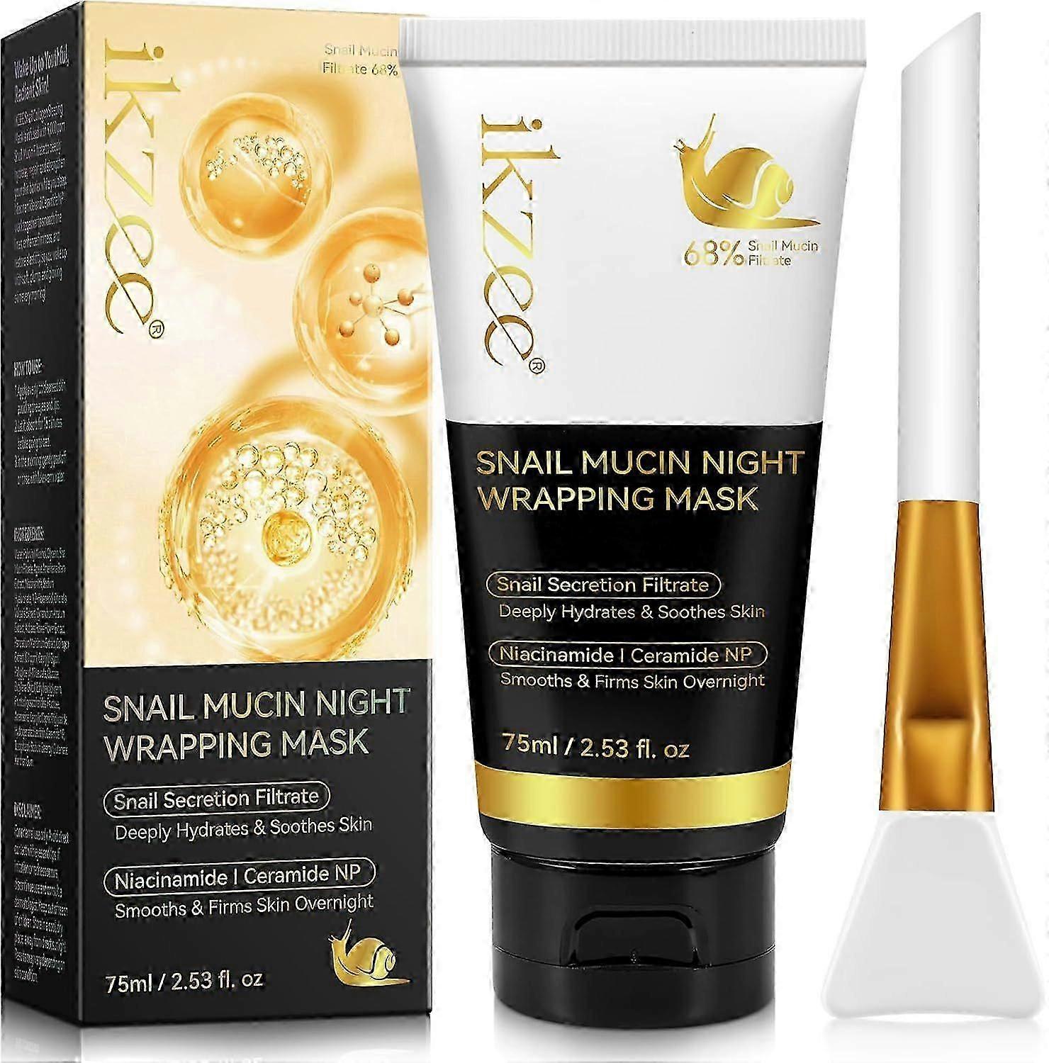 カタツムリムチンコラーゲンフェイスマスク コラーゲンナイトラッピングマスクガラス肌用 保湿、保湿、引き締め、肌活力の強化 75ml