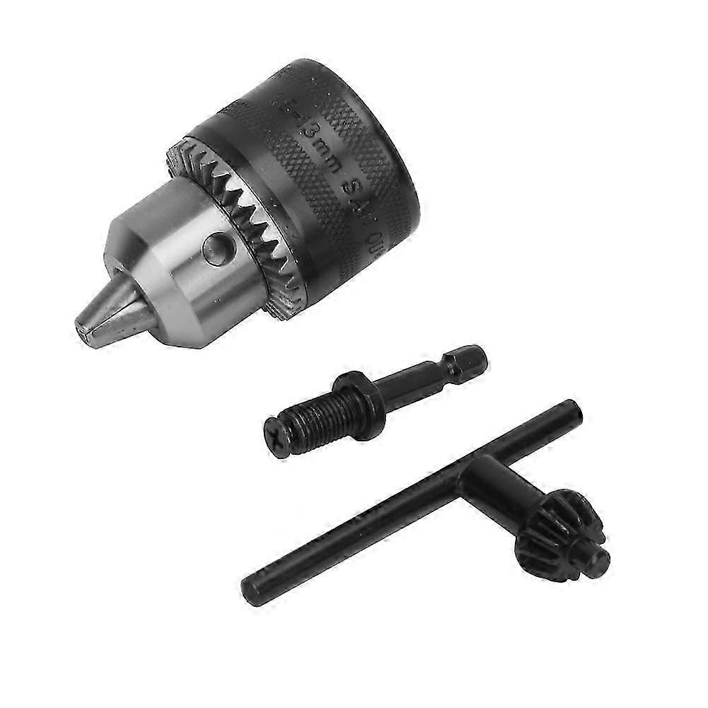 Light Type 1.5-13MM 3/8--24UNF Drill Chuck Tool Kit 1/4 Hex 3/8 Threaded Extension Rod