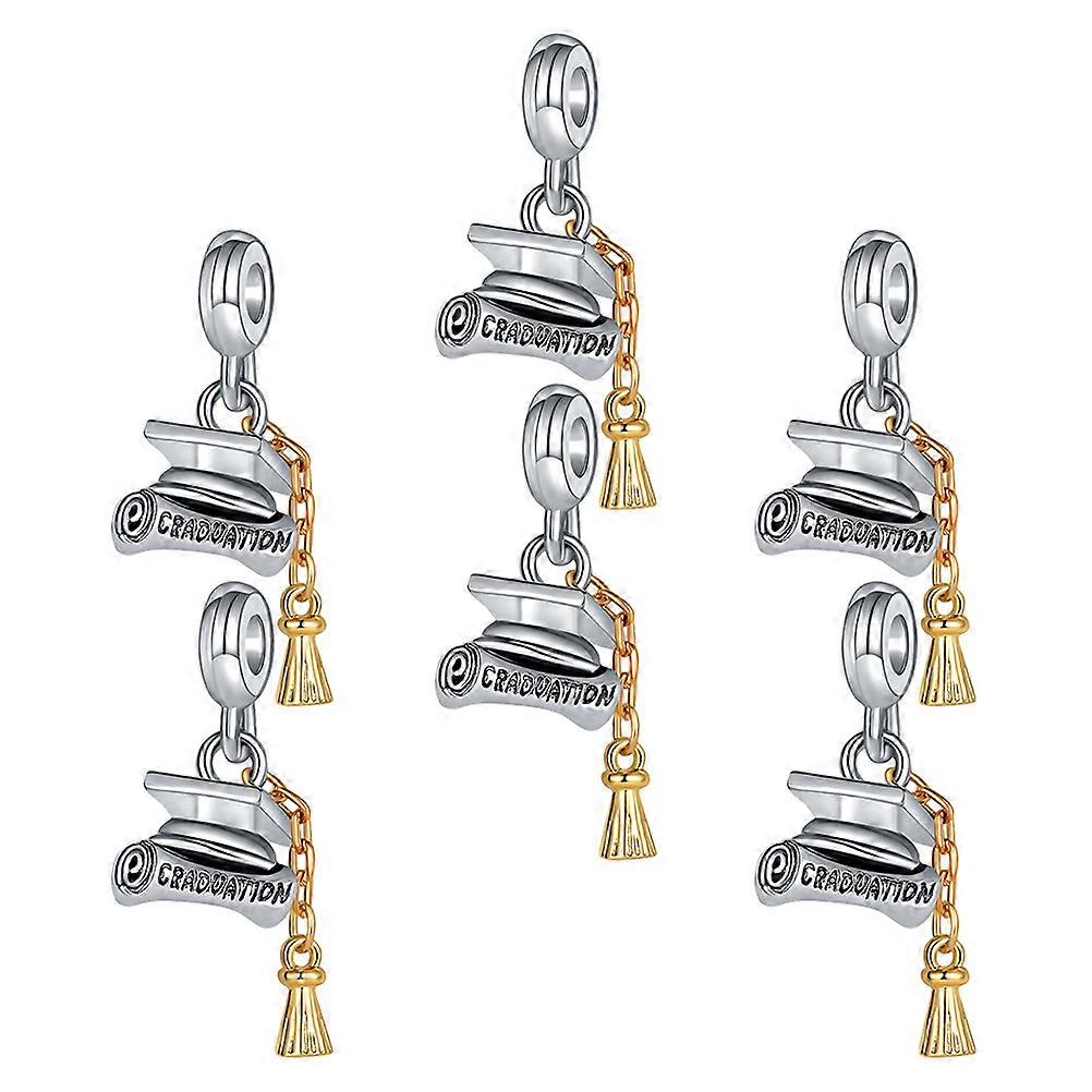 6 Pieces Multi Color Alloy DIY Pendants for Graduation Gifts and Jewelry Making Supplies