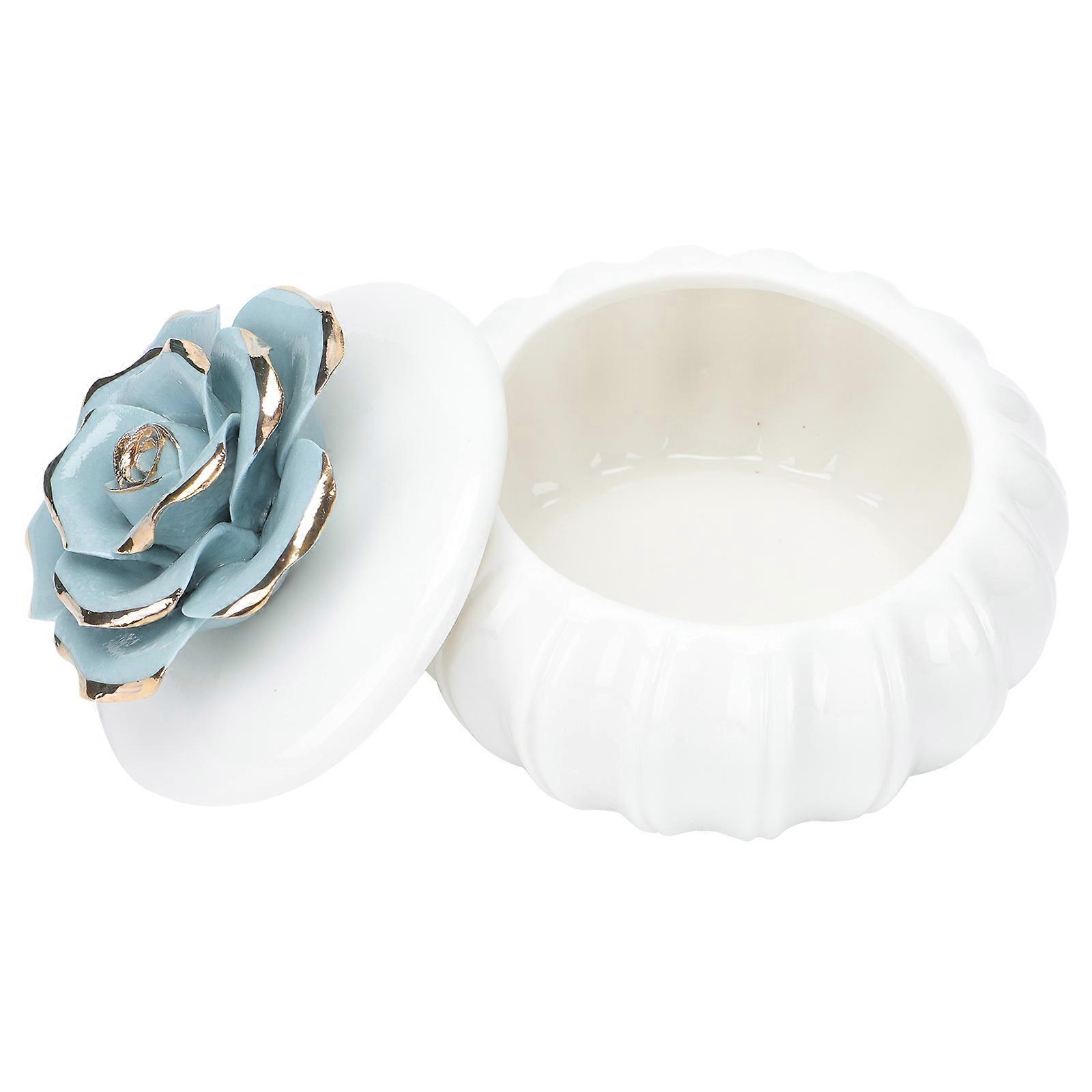 Here's a refined and professional product description based on your input:
**Nordic Creative Rose Ceramic Storage Jar – Elegant Decorative Box